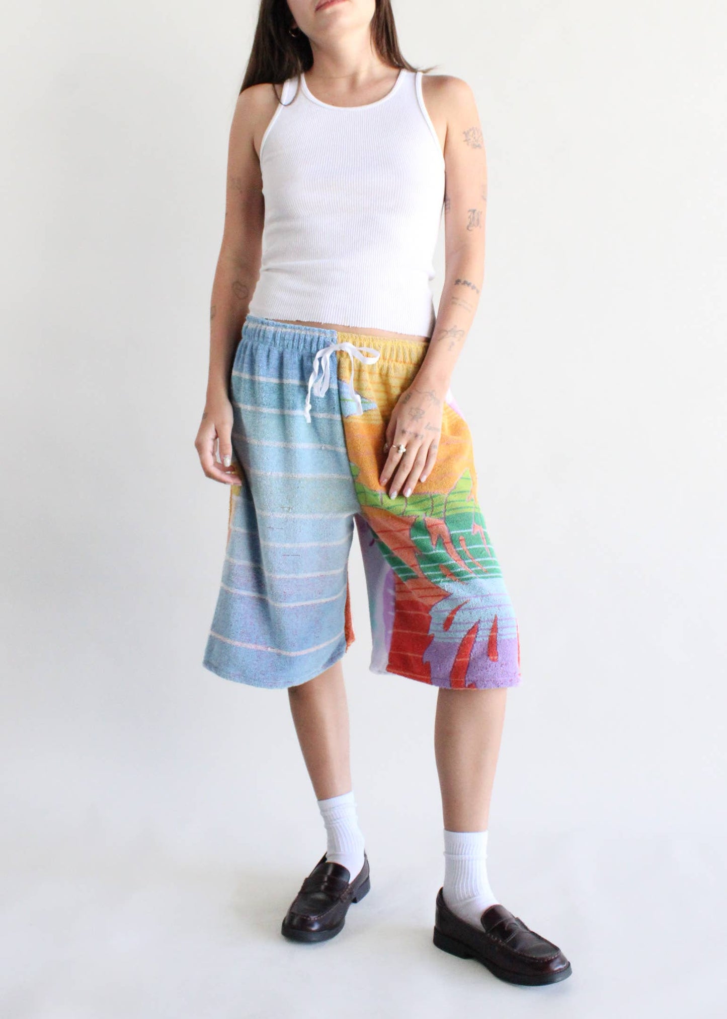 Pieced Terry Wide Leg Jort