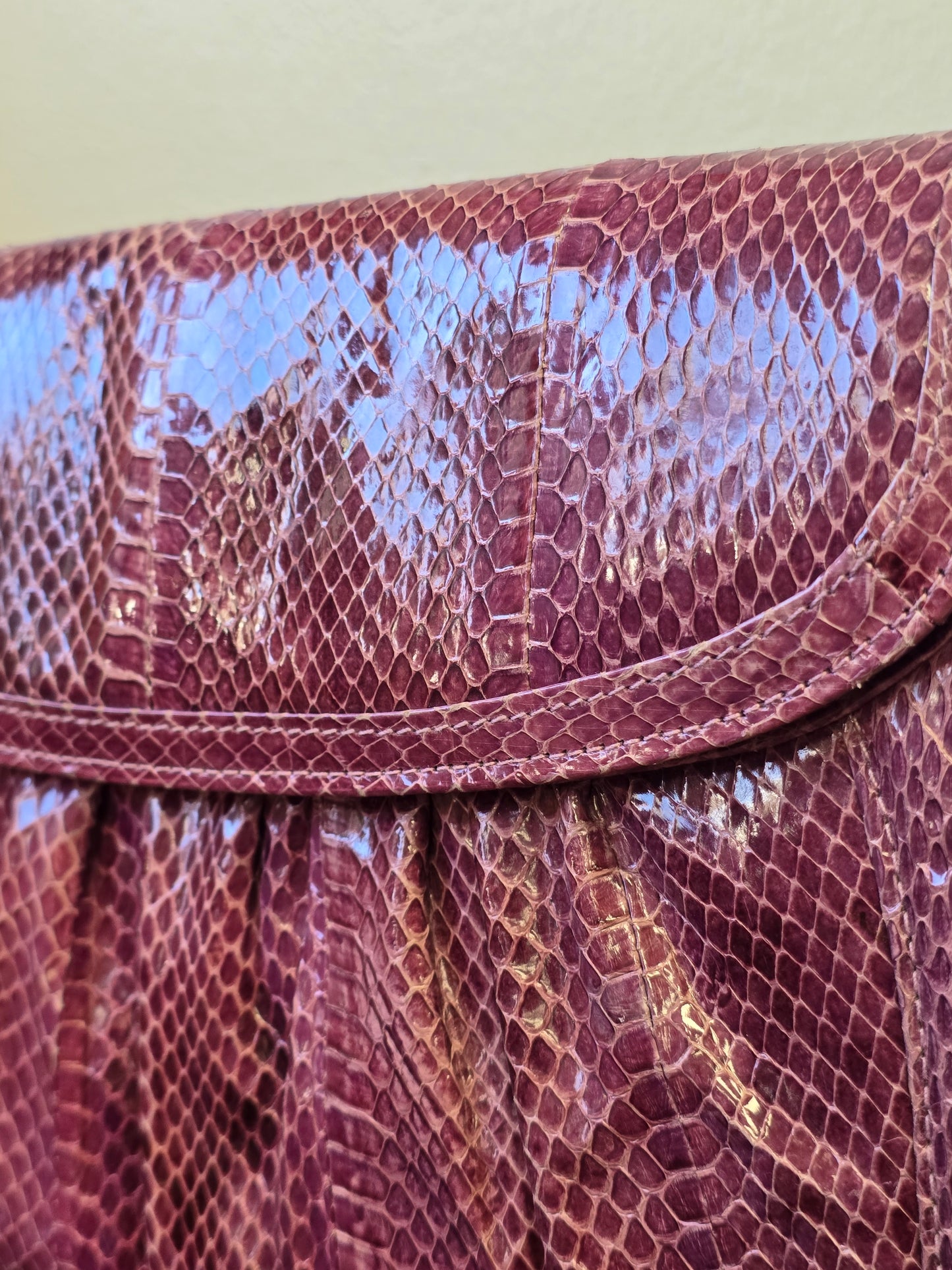 1980's J Renee Purple Snakeskin Clutch with Detachable Crossbody Strap