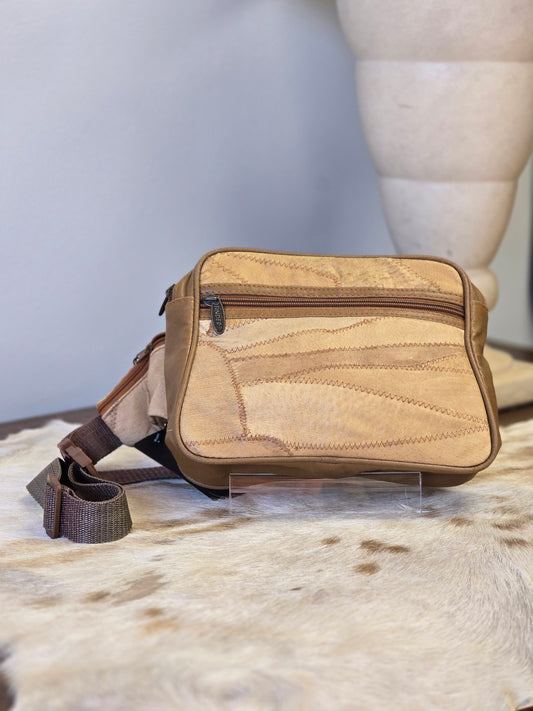 Vintage Leather Patchwork Fannypack by Tinder