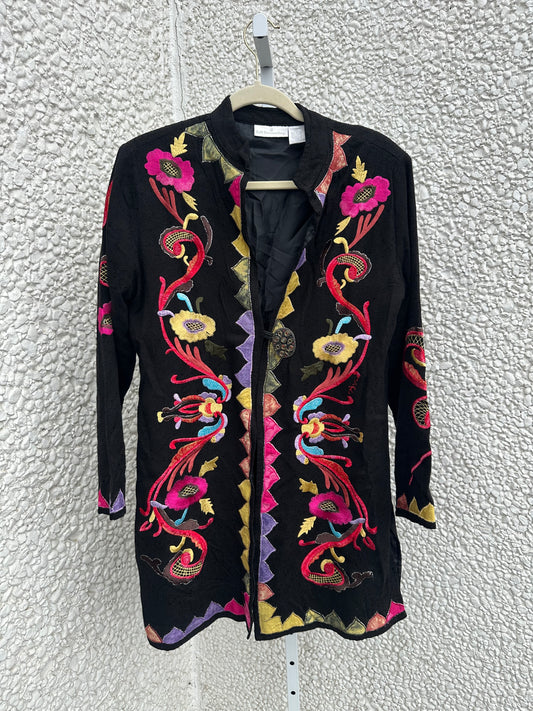 Vintage Floral Embroidered Jacket (S)