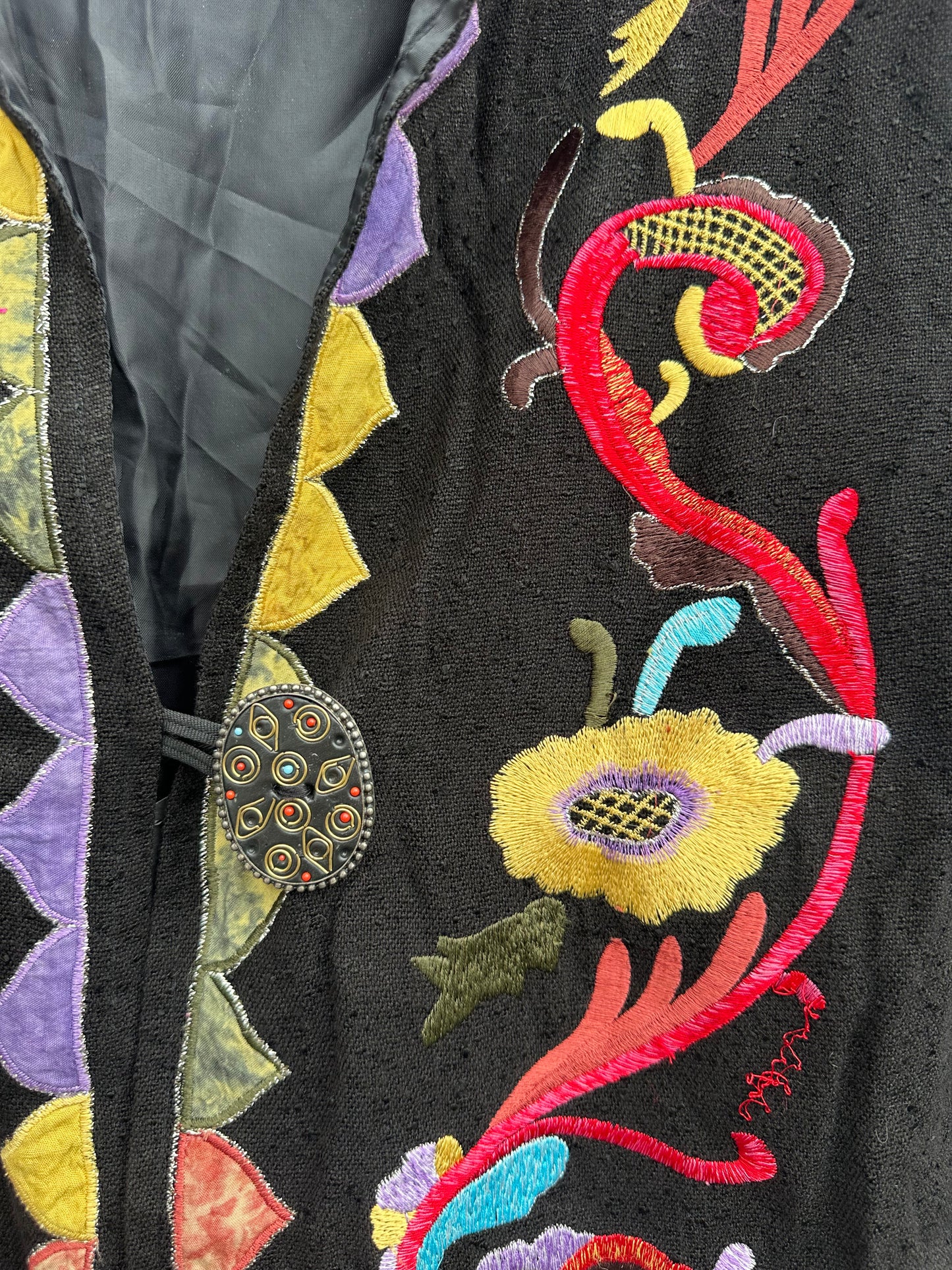 Vintage Floral Embroidered Jacket (S)