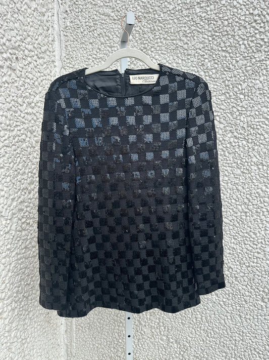 Vintage Sequin Check Top (M)