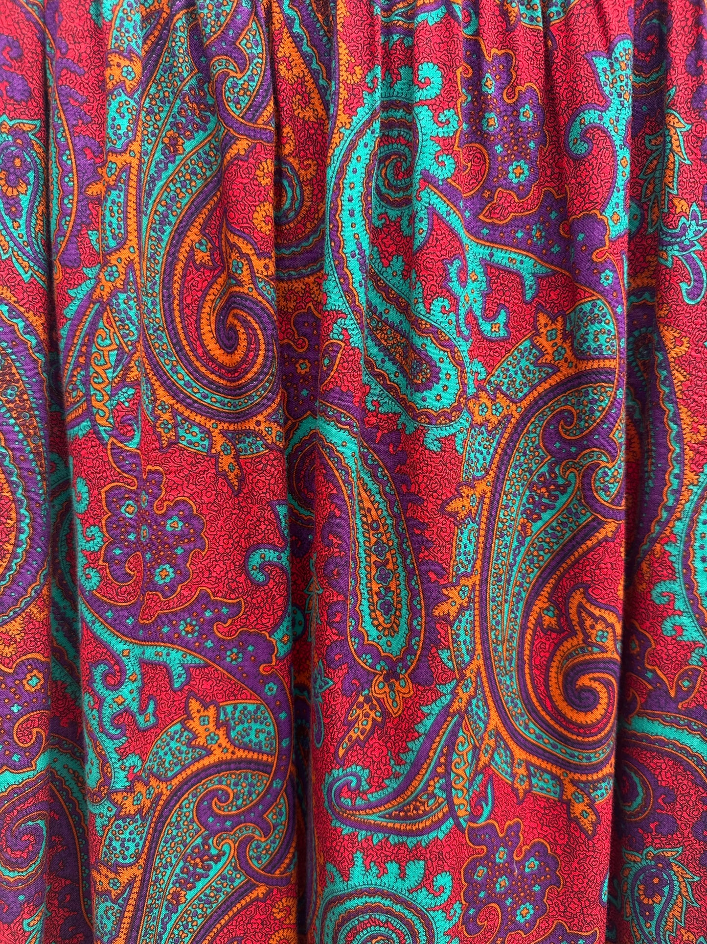 Vintage Bright Paisley Skirt (XS)