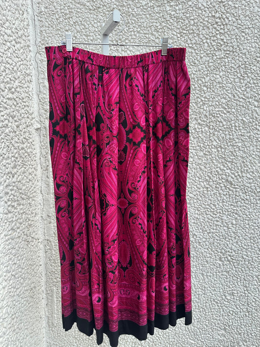 Vintage Pink Paisley Skirt (XL)