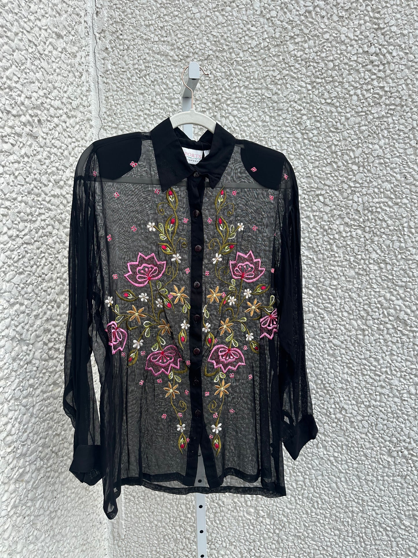 Vintage Sheer Floral Shirt (M)