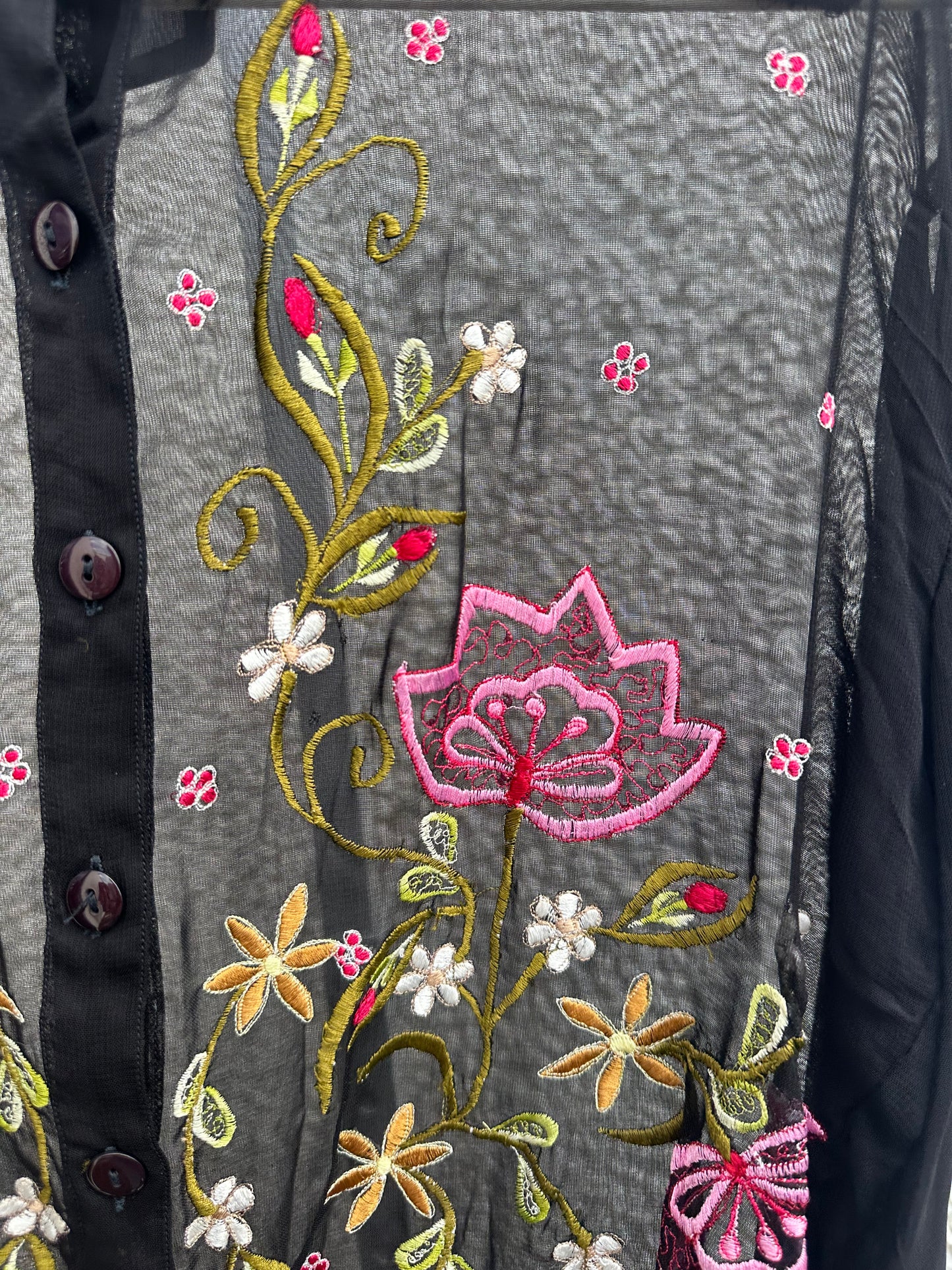 Vintage Sheer Floral Shirt (M)