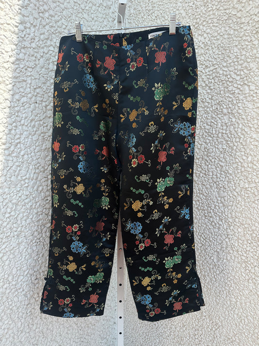 Chinese Brocade Crop Pants (S/M)