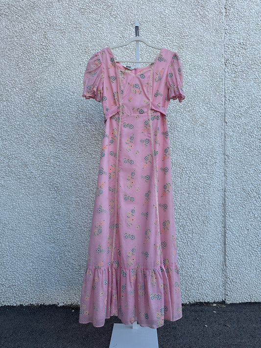 Vintage Pink Maxi Dress (M)