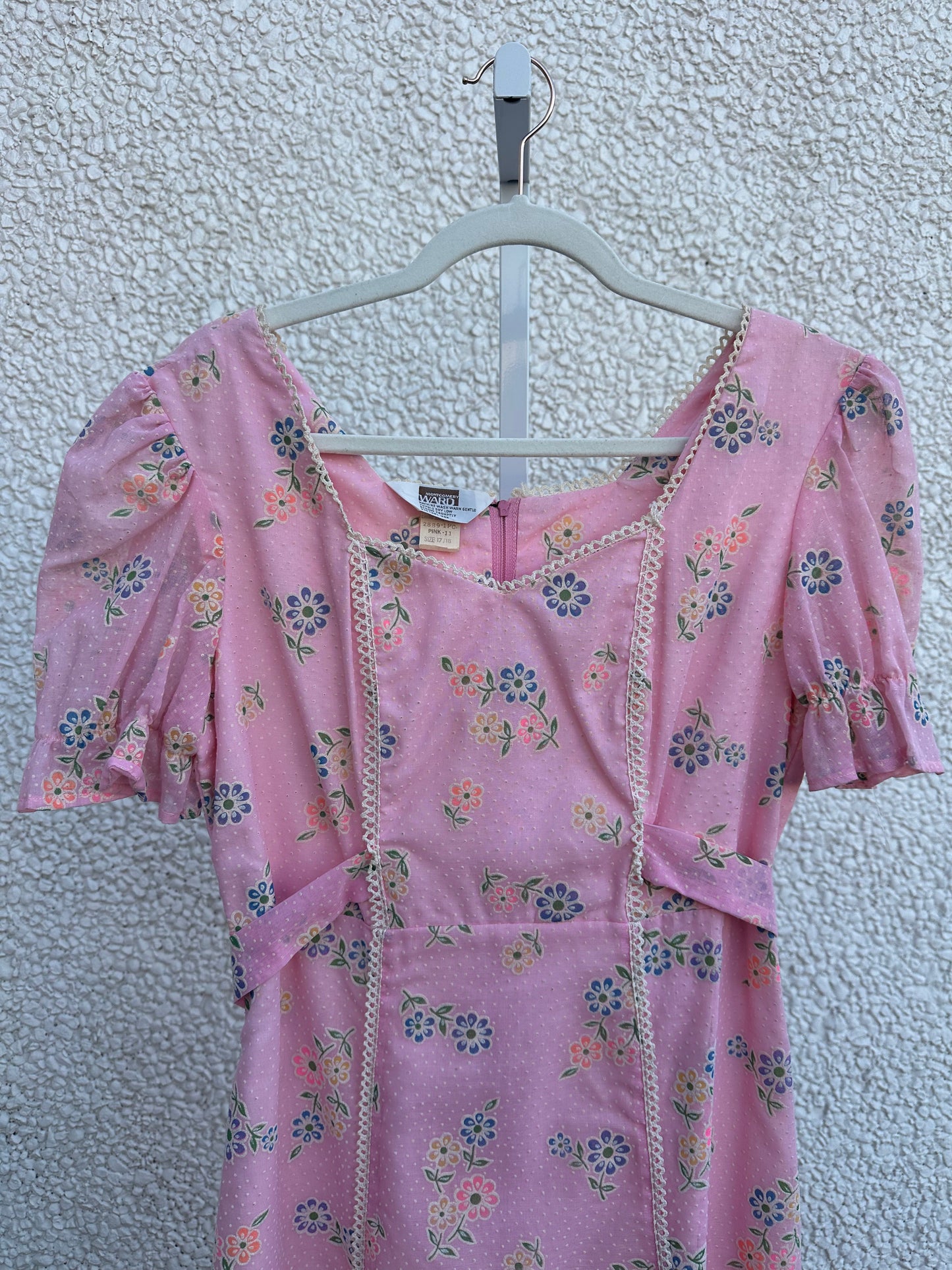 Vintage Pink Maxi Dress (M)