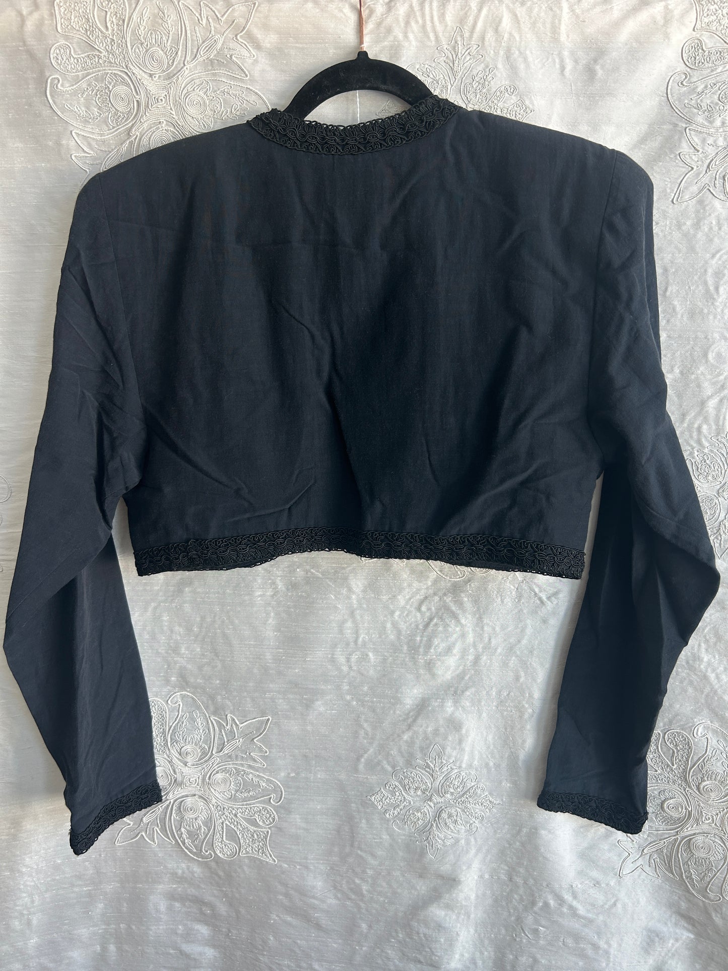 Vintage Casadei Cropped Bolero with Lace Trim