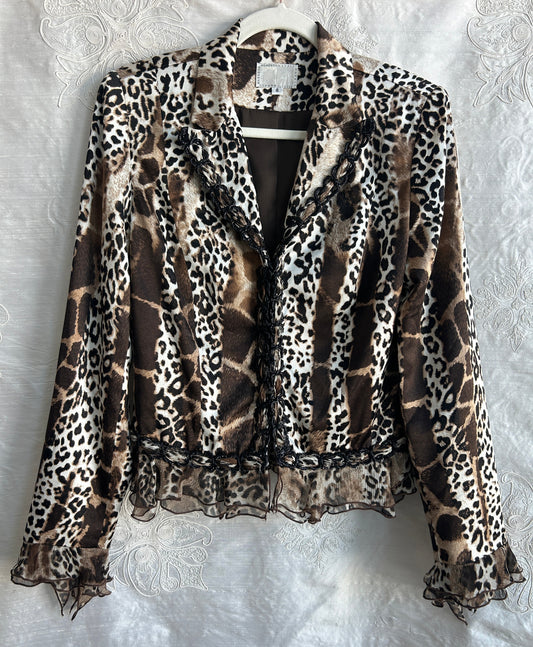Alberto Makali 100% Silk Animal Print Blazer