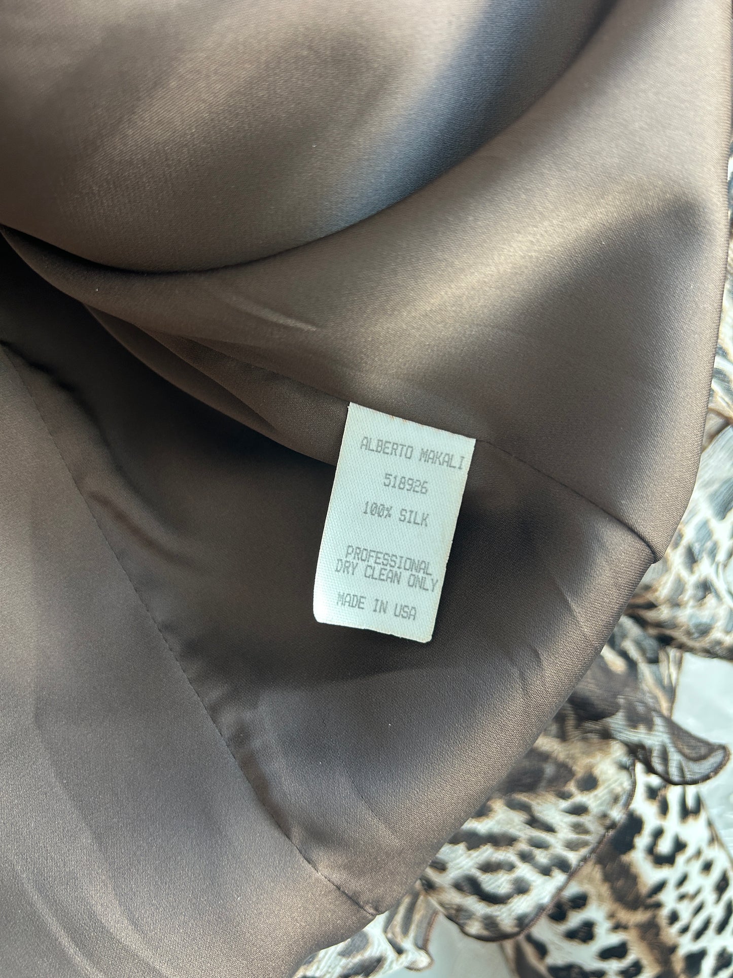 Alberto Makali 100% Silk Animal Print Blazer