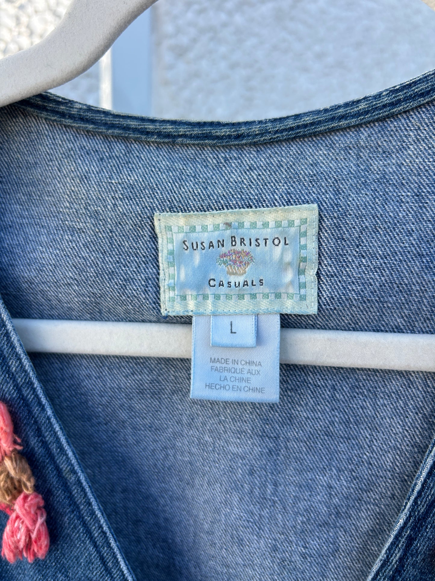 Colorful Rope Accent Denim Vest (L)