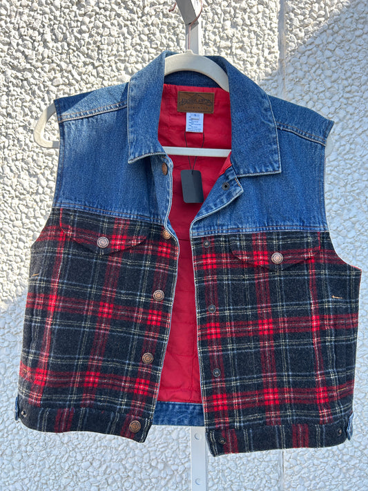 Flannel Pendelton Denim Vest (S)