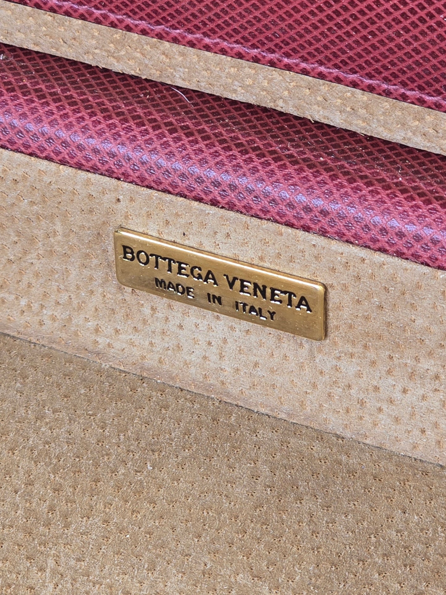 Vintage Bottega Veneta Hard Shelled Italian Leather Briefcase