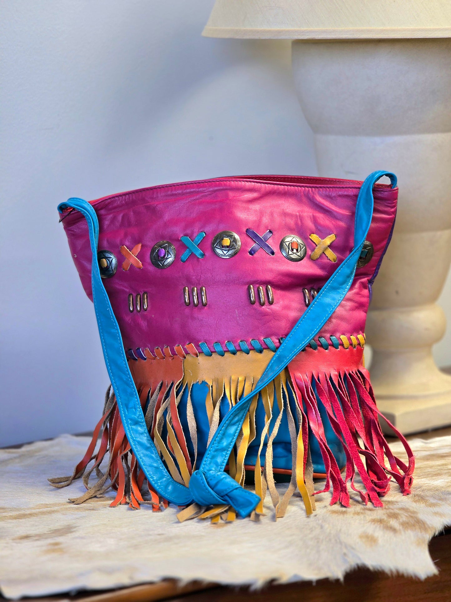 Native/Western Inspired Colourful Fringe Shoulder Bag