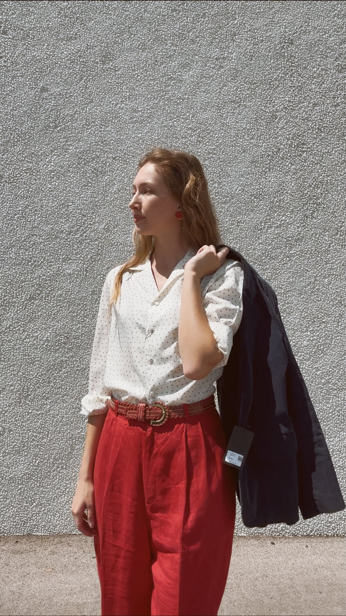 Vintage Red Linen Pants (8/10)