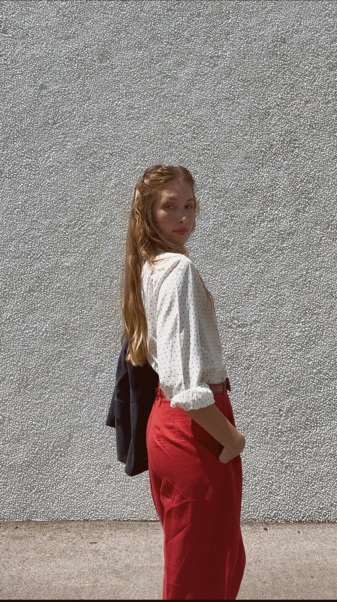 Vintage Red Linen Pants (8/10)