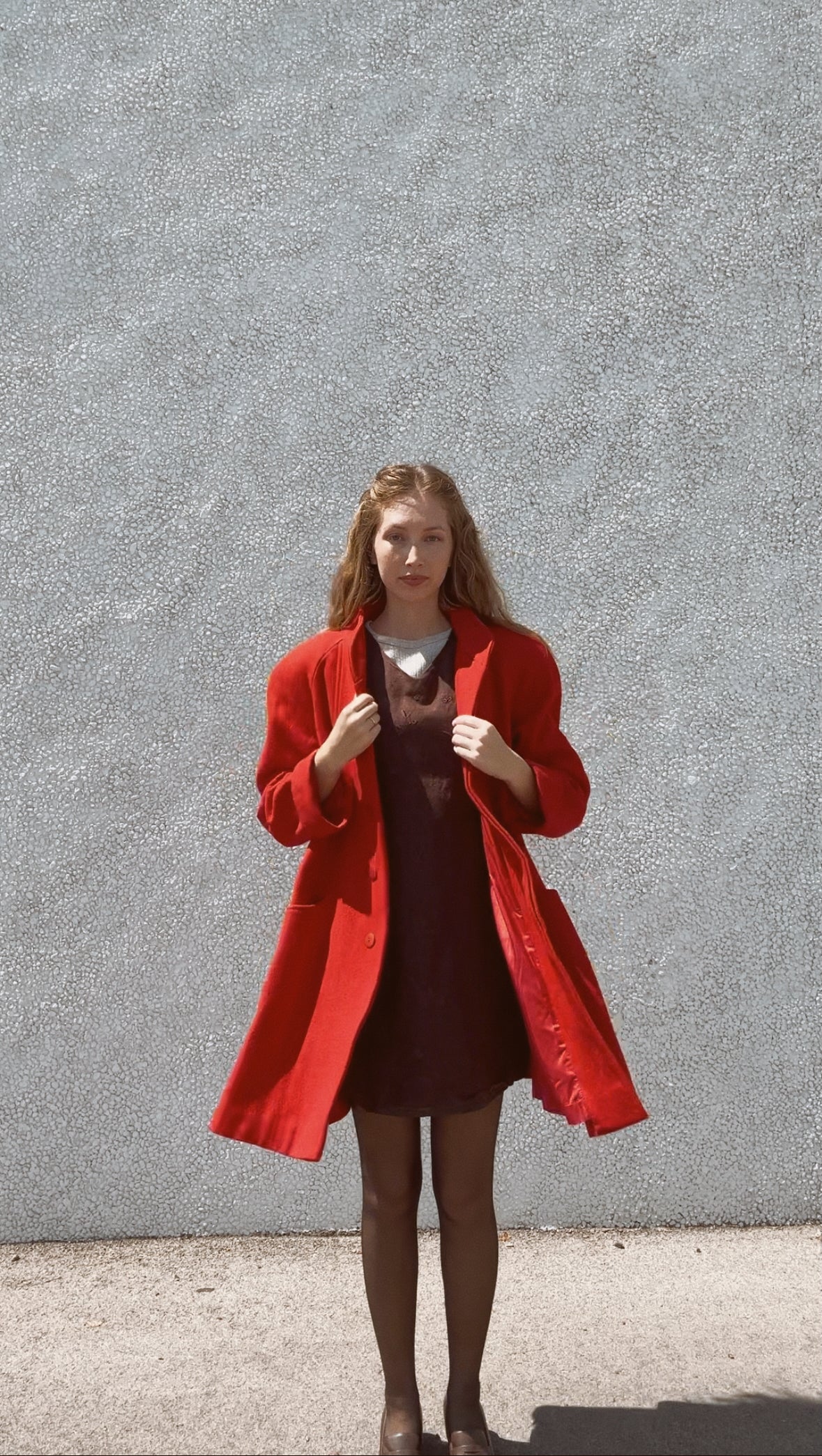 Vintage Red Wool Coat (L/XL)