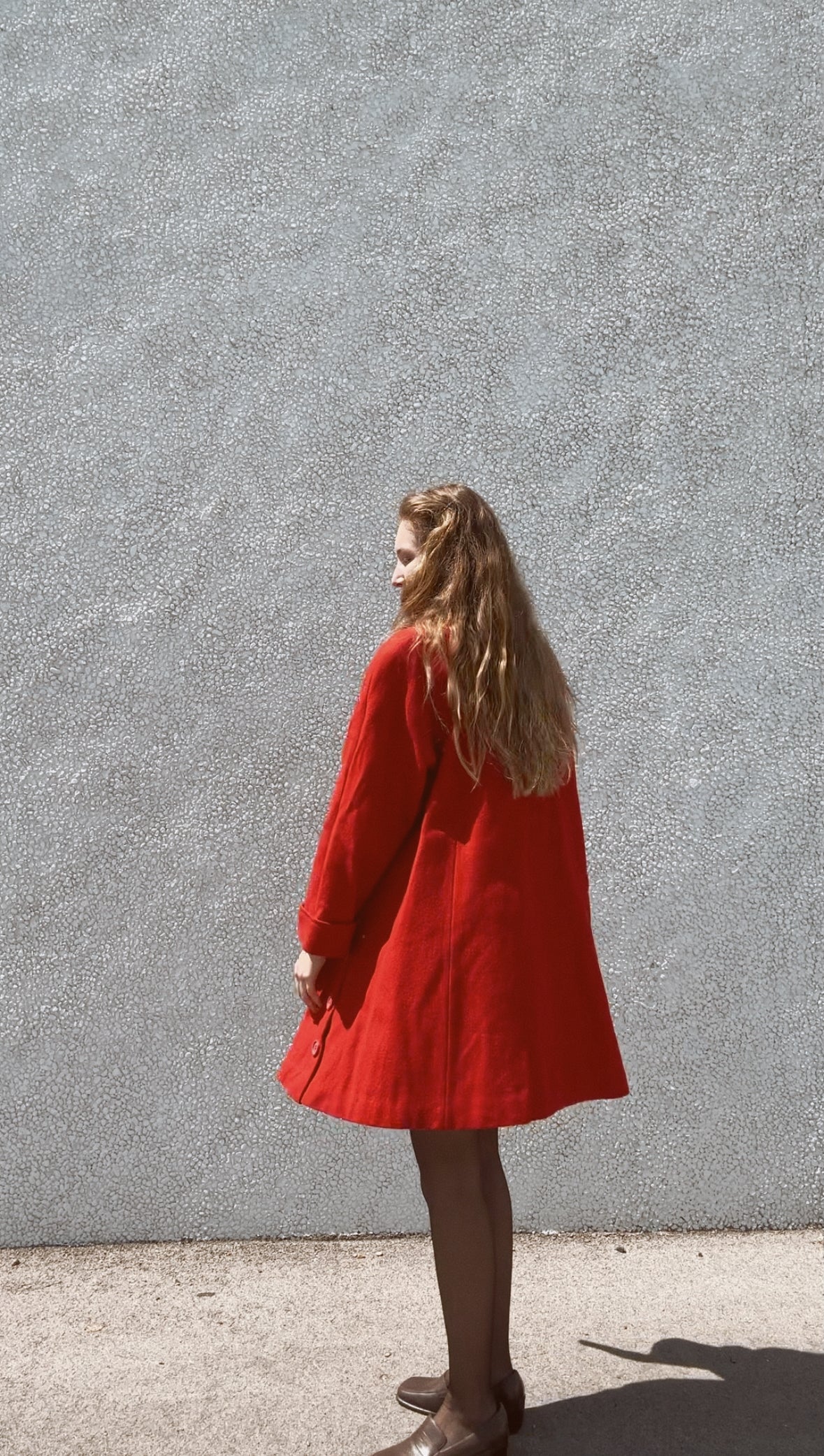 Vintage Red Wool Coat (L/XL)