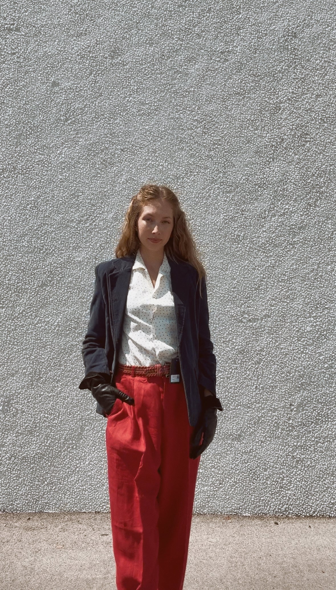 Vintage Red Linen Pants (8/10)