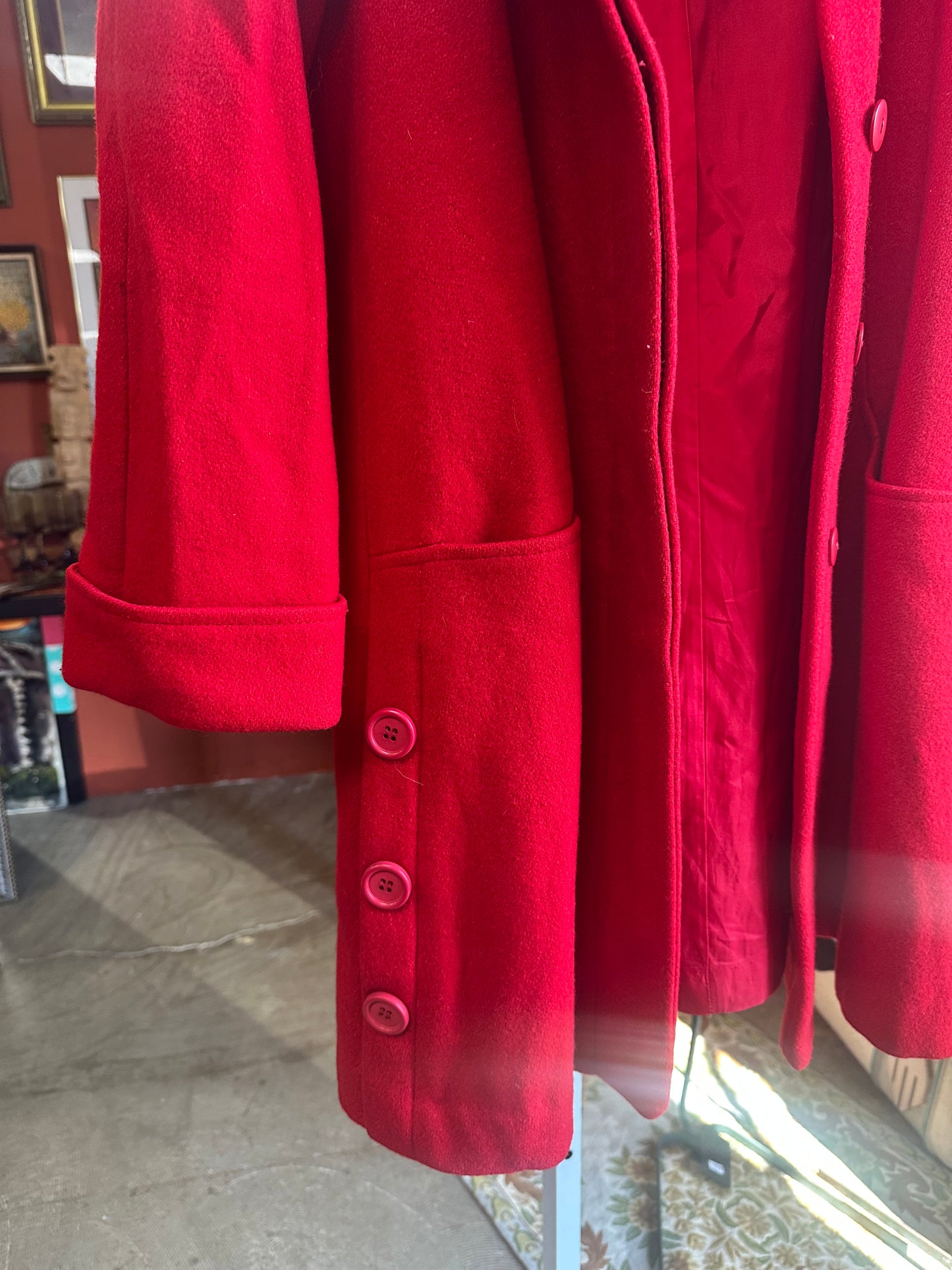Vintage Red Wool Coat (L/XL)