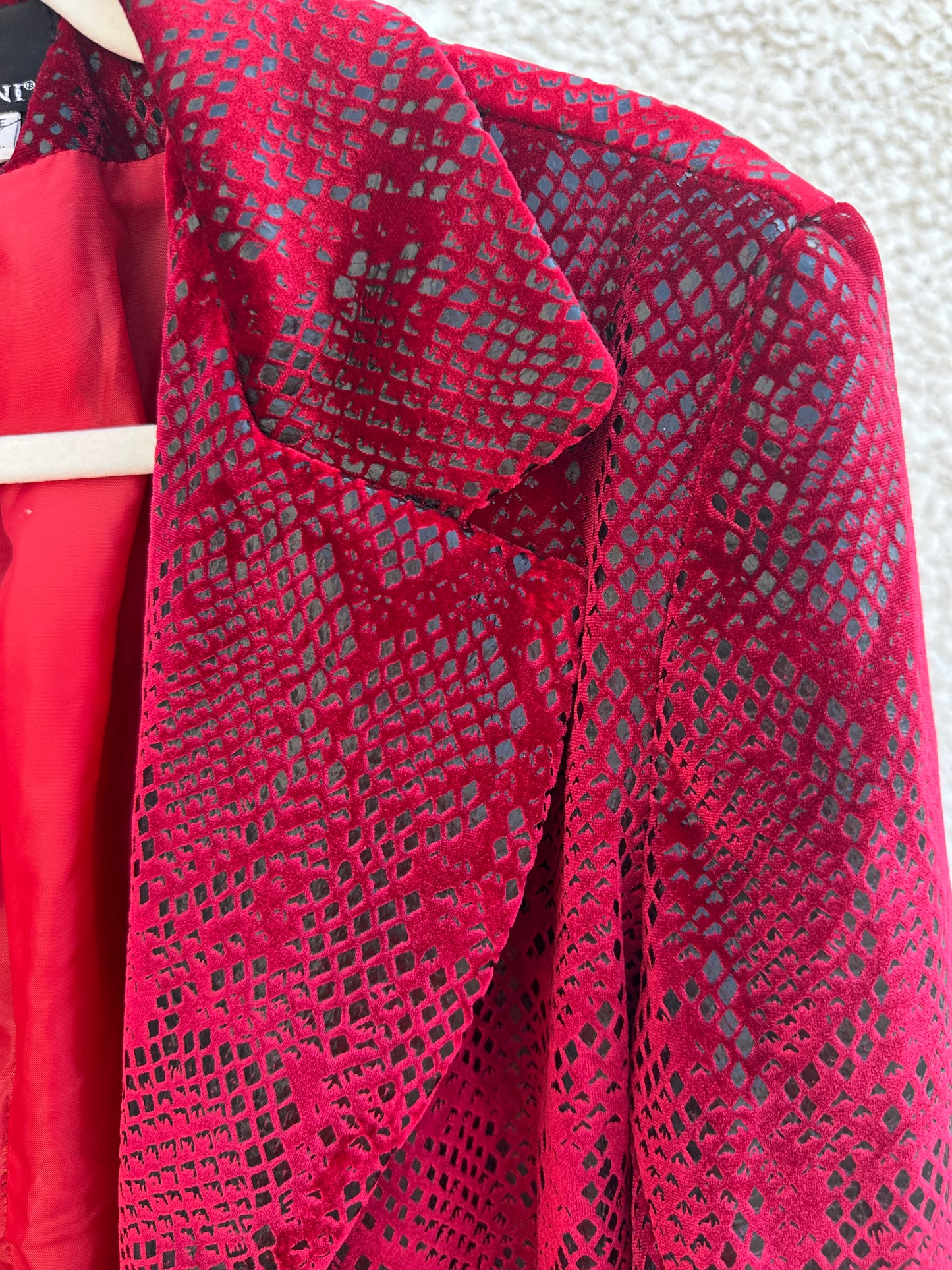 Vintage Silk Metallic Snake Print Crop Blazer (M)