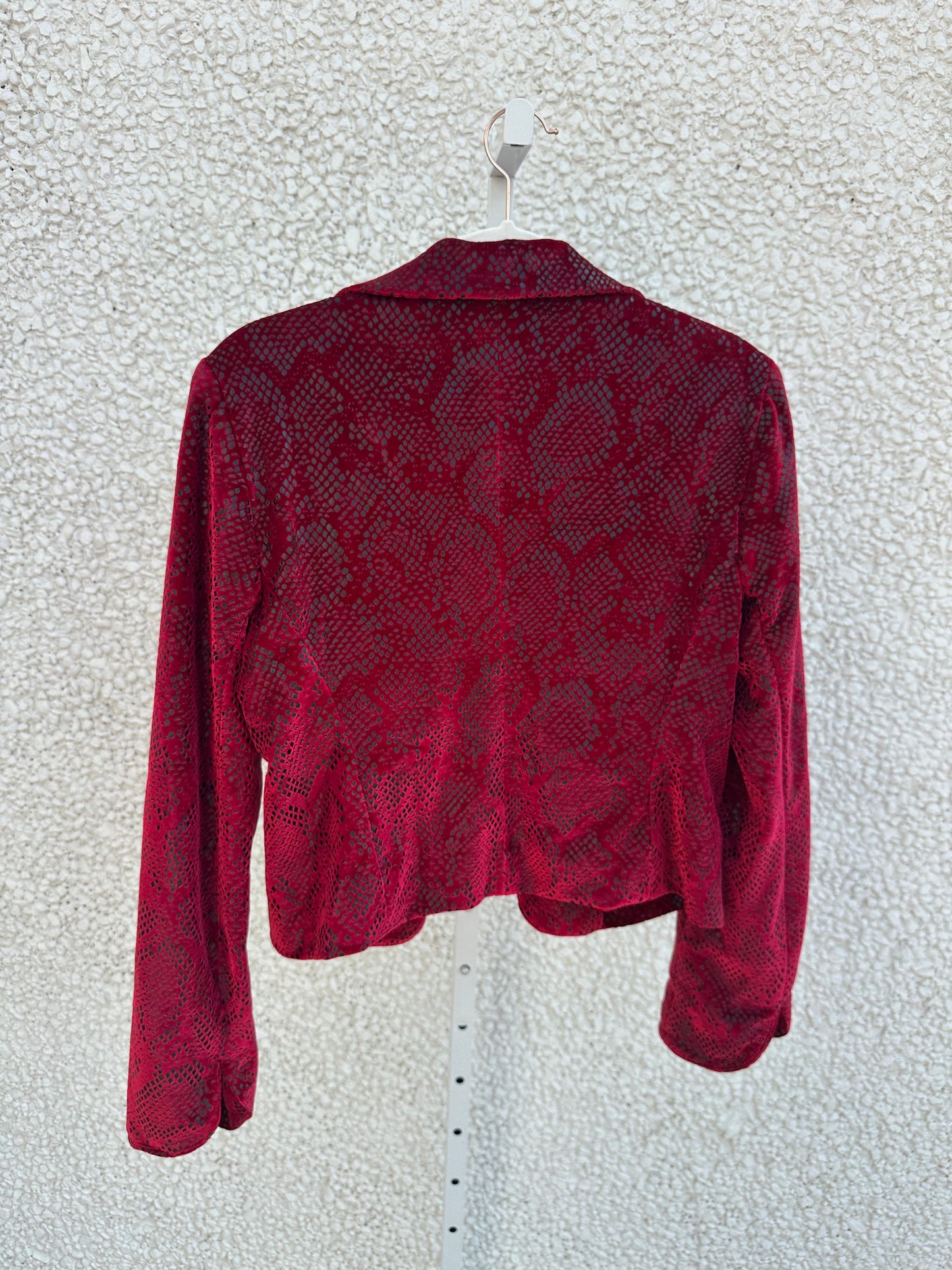 Vintage Silk Metallic Snake Print Crop Blazer (M)