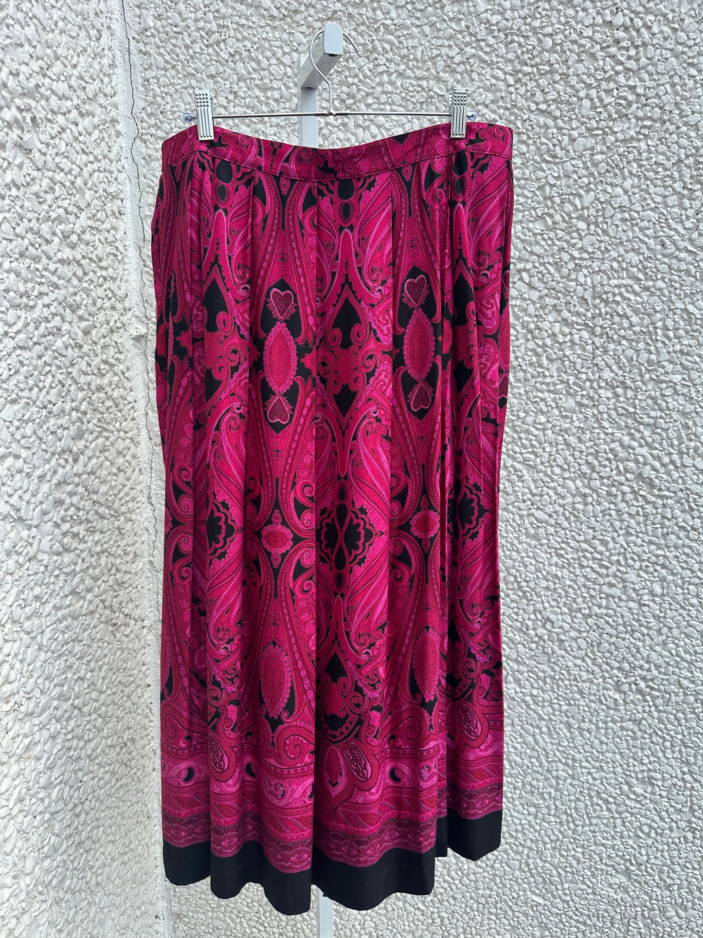 Vintage Pink Paisley Skirt (XL)