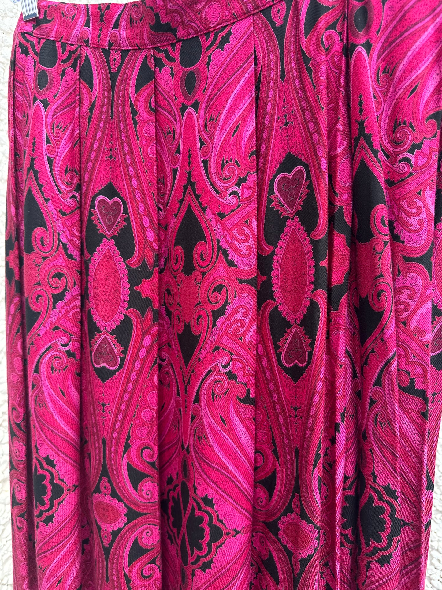 Vintage Pink Paisley Skirt (XL)