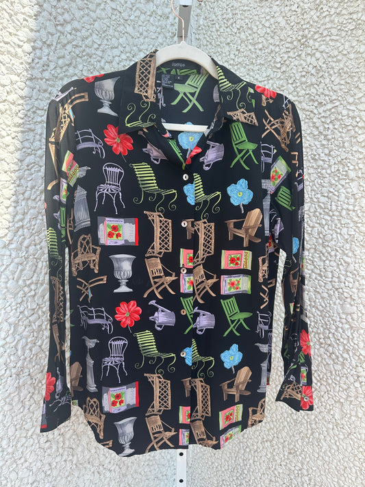 Vintage Silk Blouse (M)