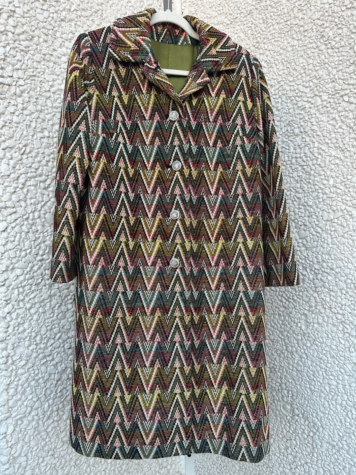 Vintage Chevron Coat (S/M)
