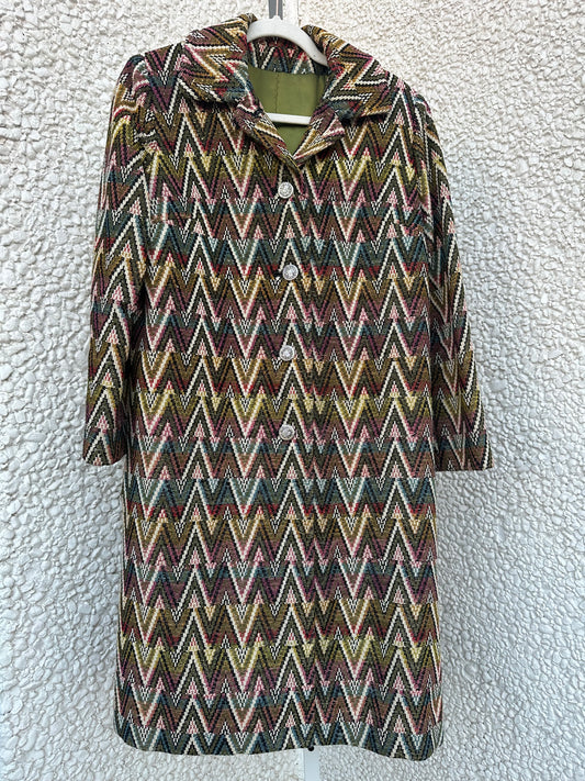 Vintage Chevron Coat (S/M)