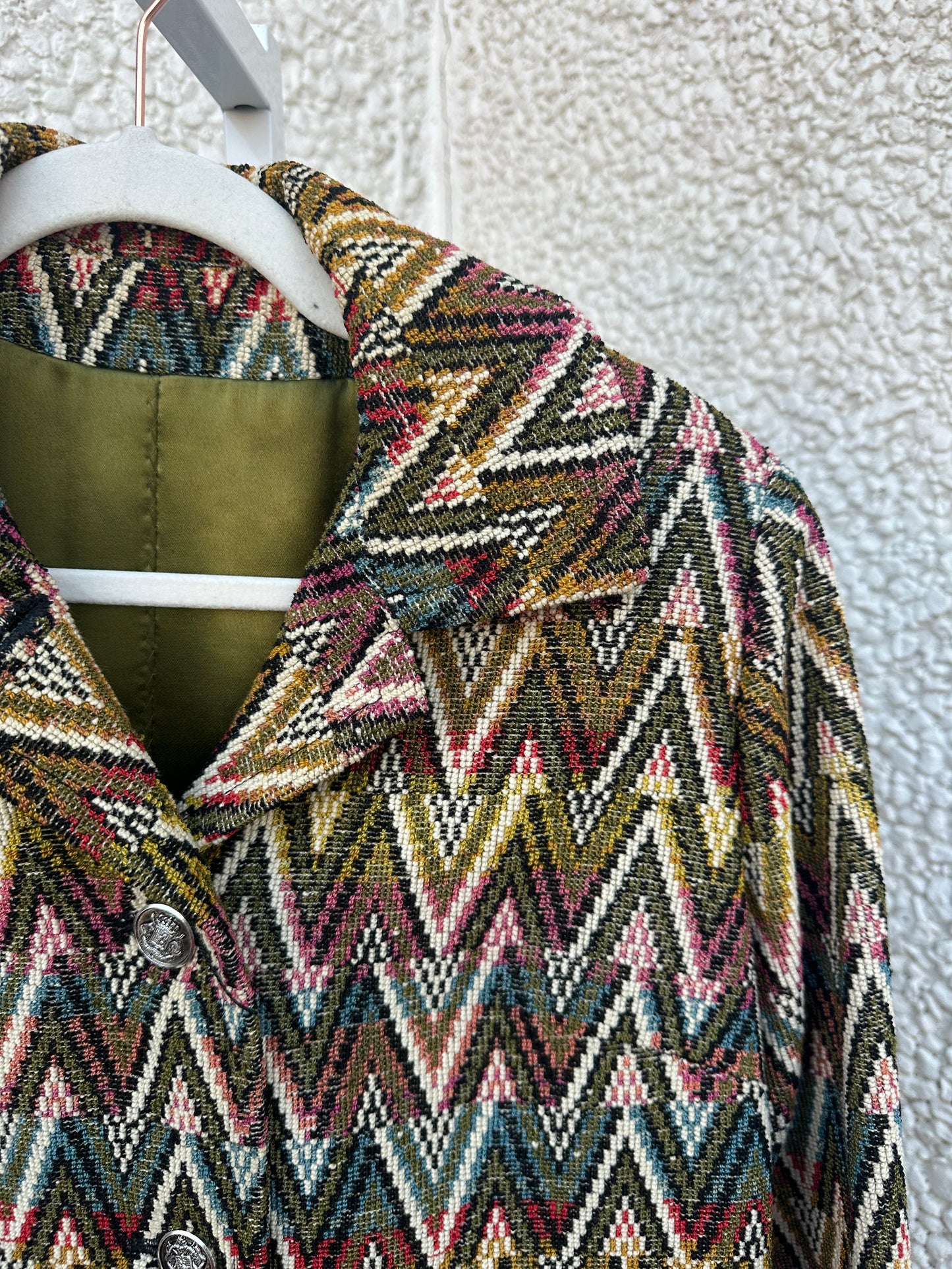 Vintage Chevron Coat (S/M)