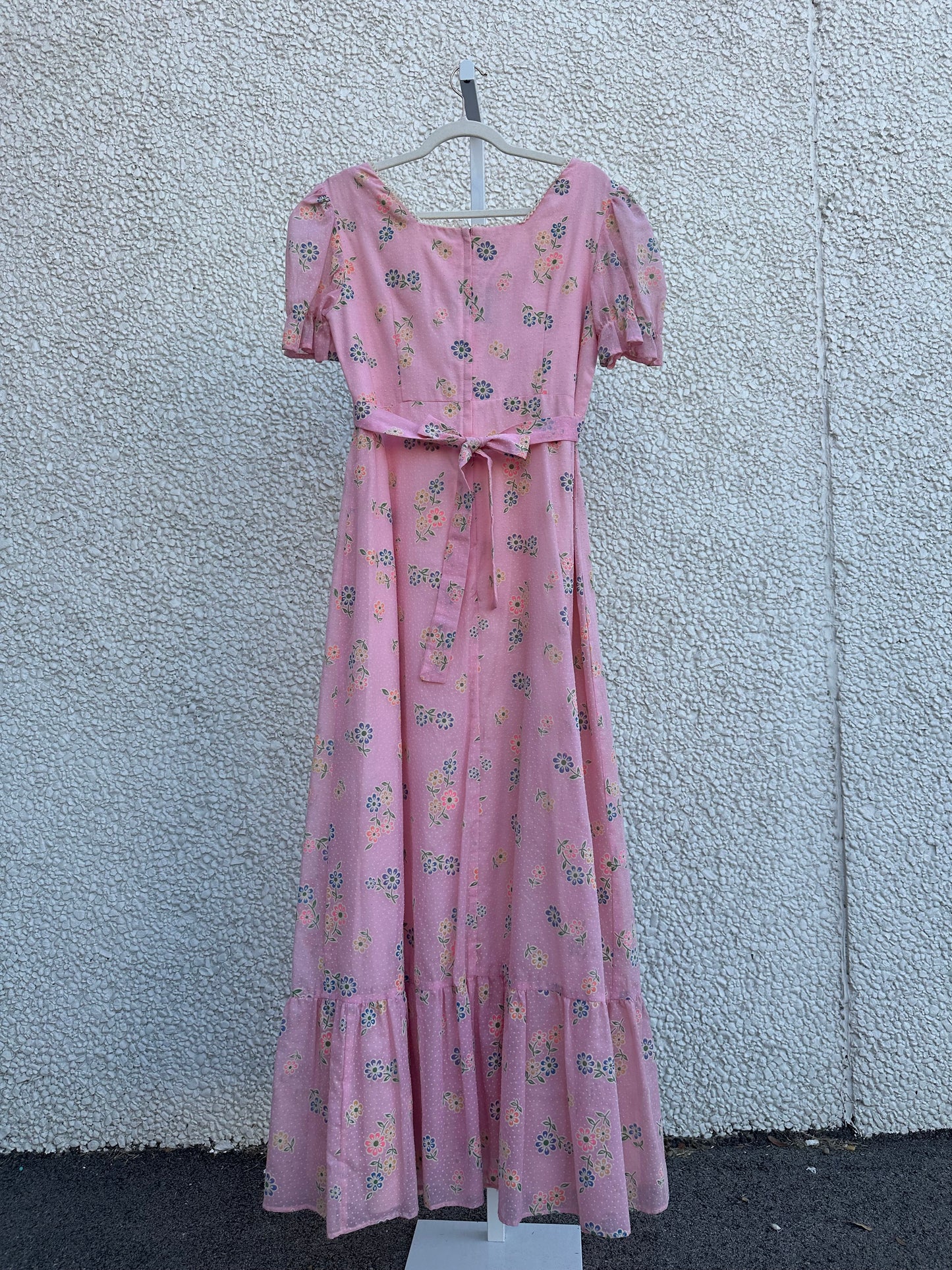 Vintage Pink Maxi Dress (M)