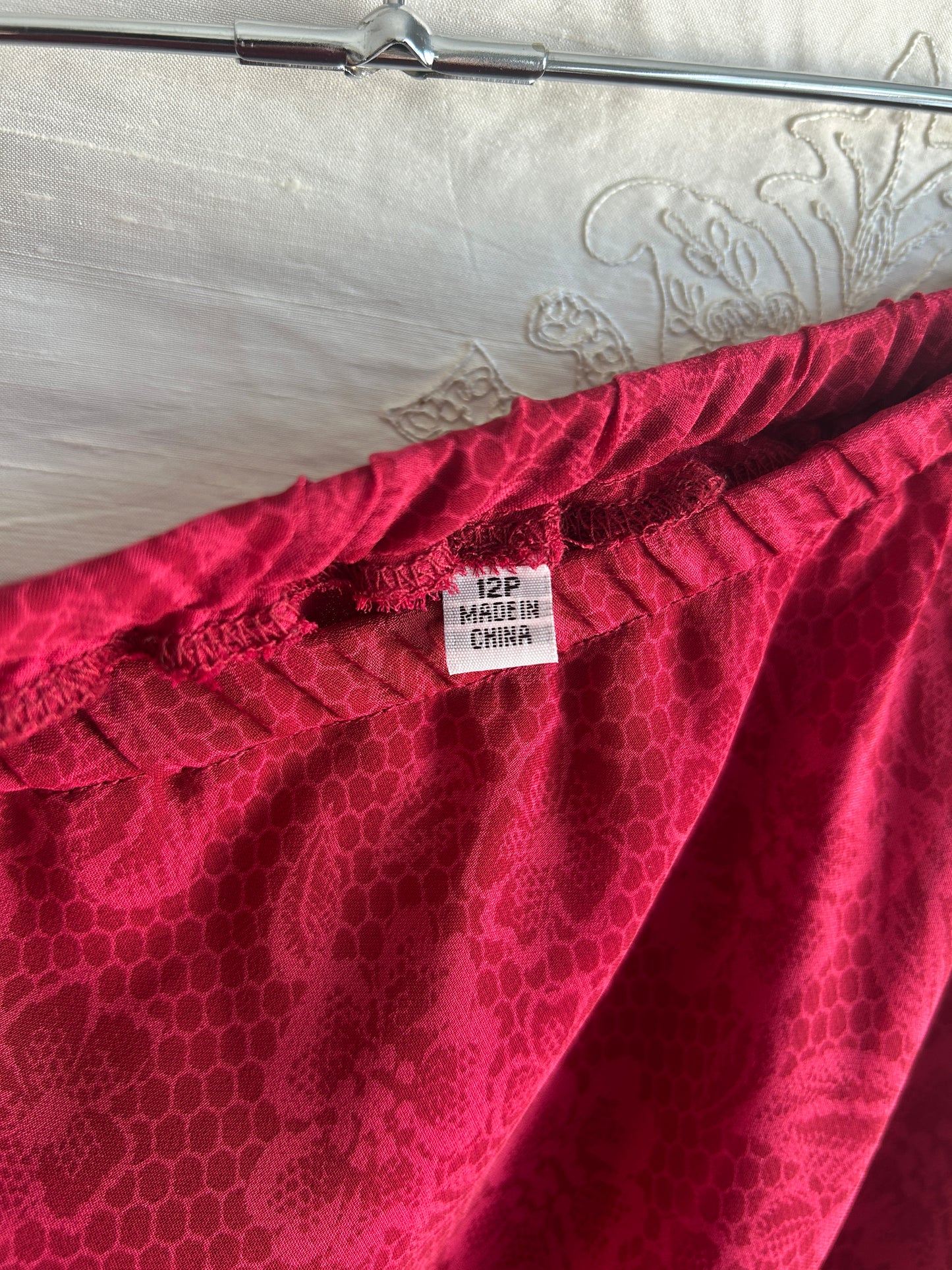 Red Floral Asymmetrical Skirt