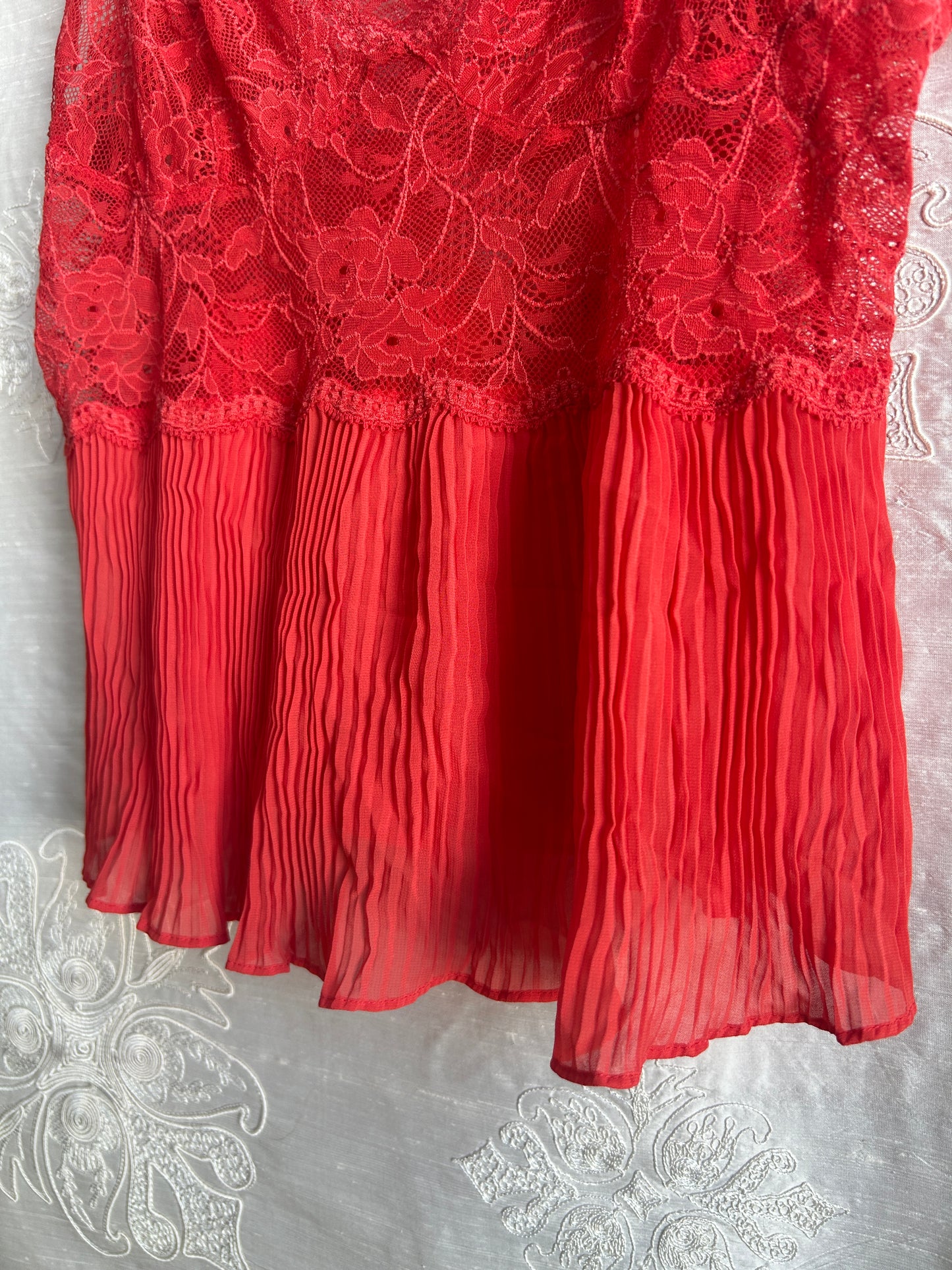 Coral Victoria's Secret Lace + Pleated Cami