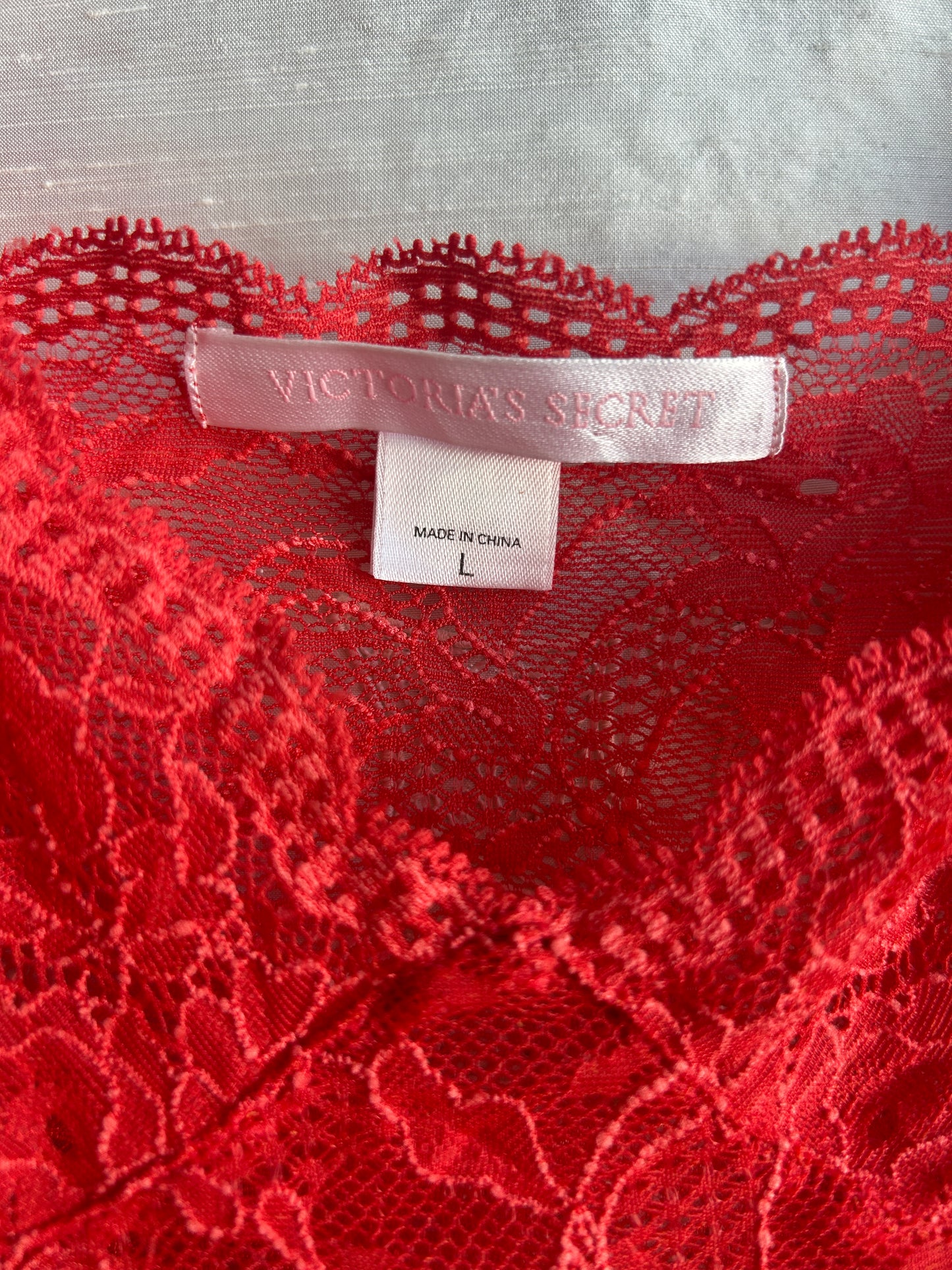 Coral Victoria's Secret Lace + Pleated Cami