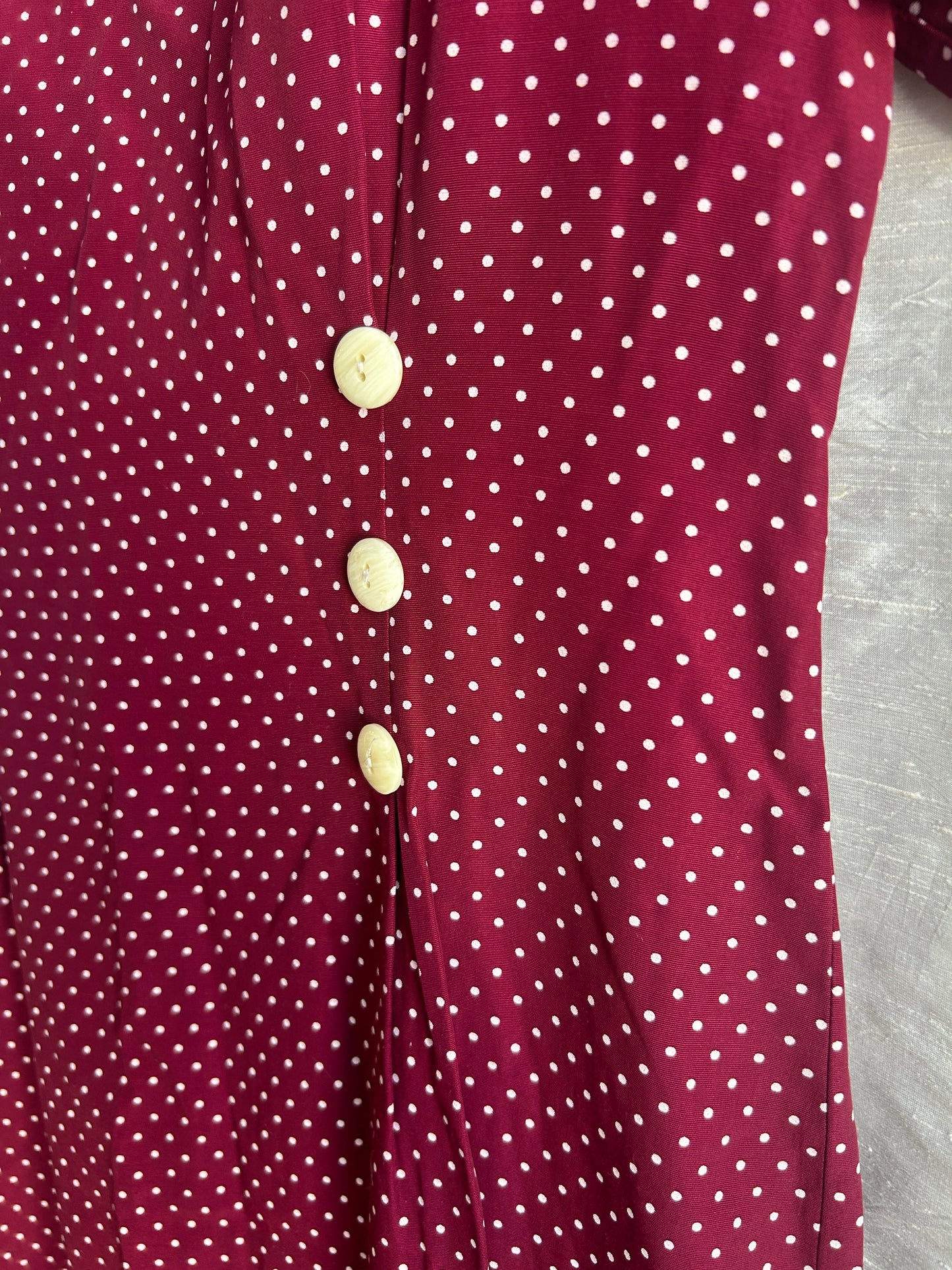 Vintage Burgandy Polka Dot Dress