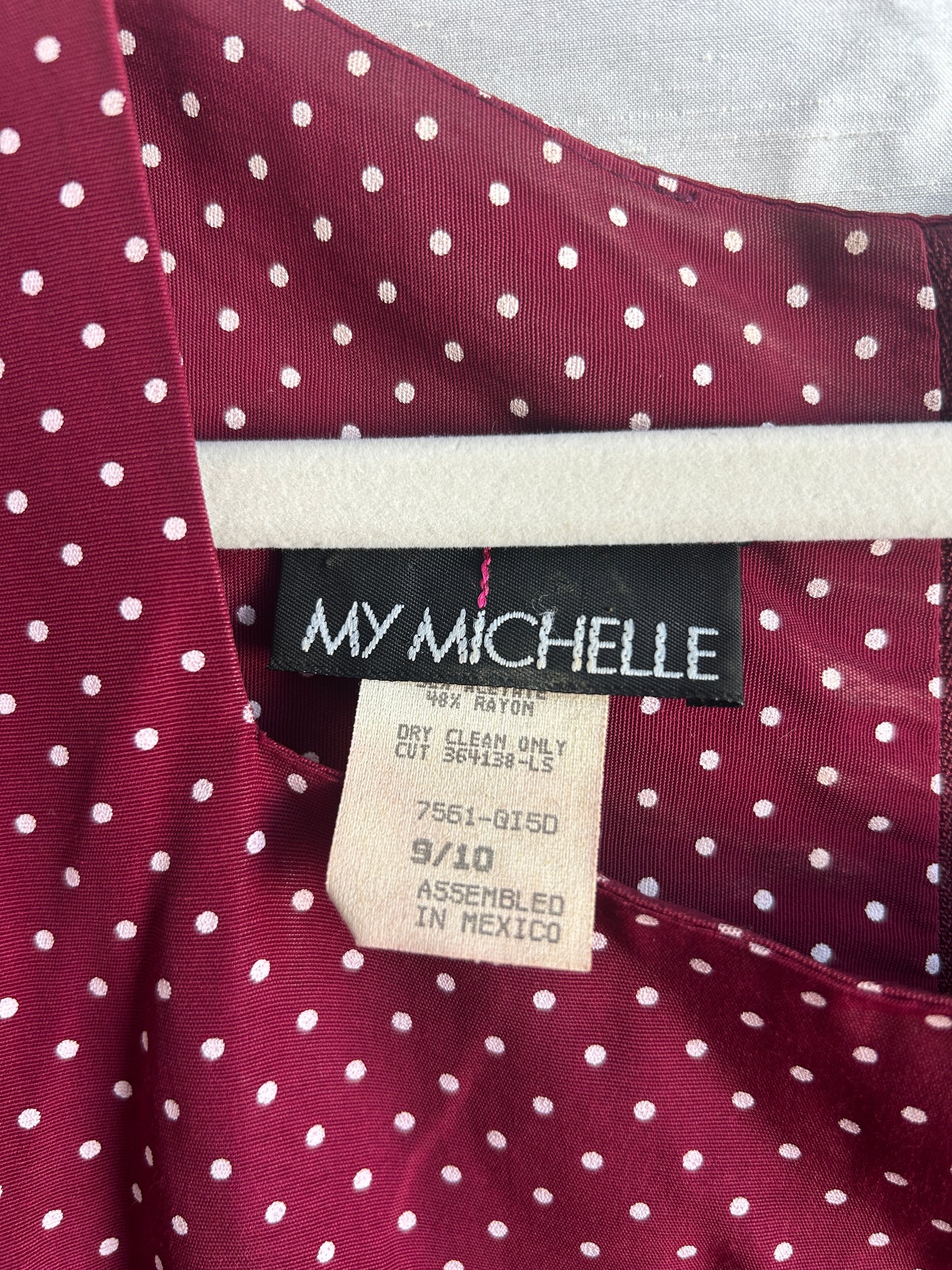 Vintage Burgandy Polka Dot Dress