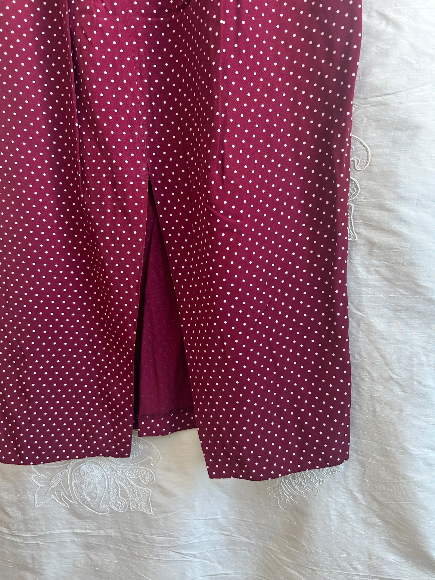 Vintage Burgandy Polka Dot Dress