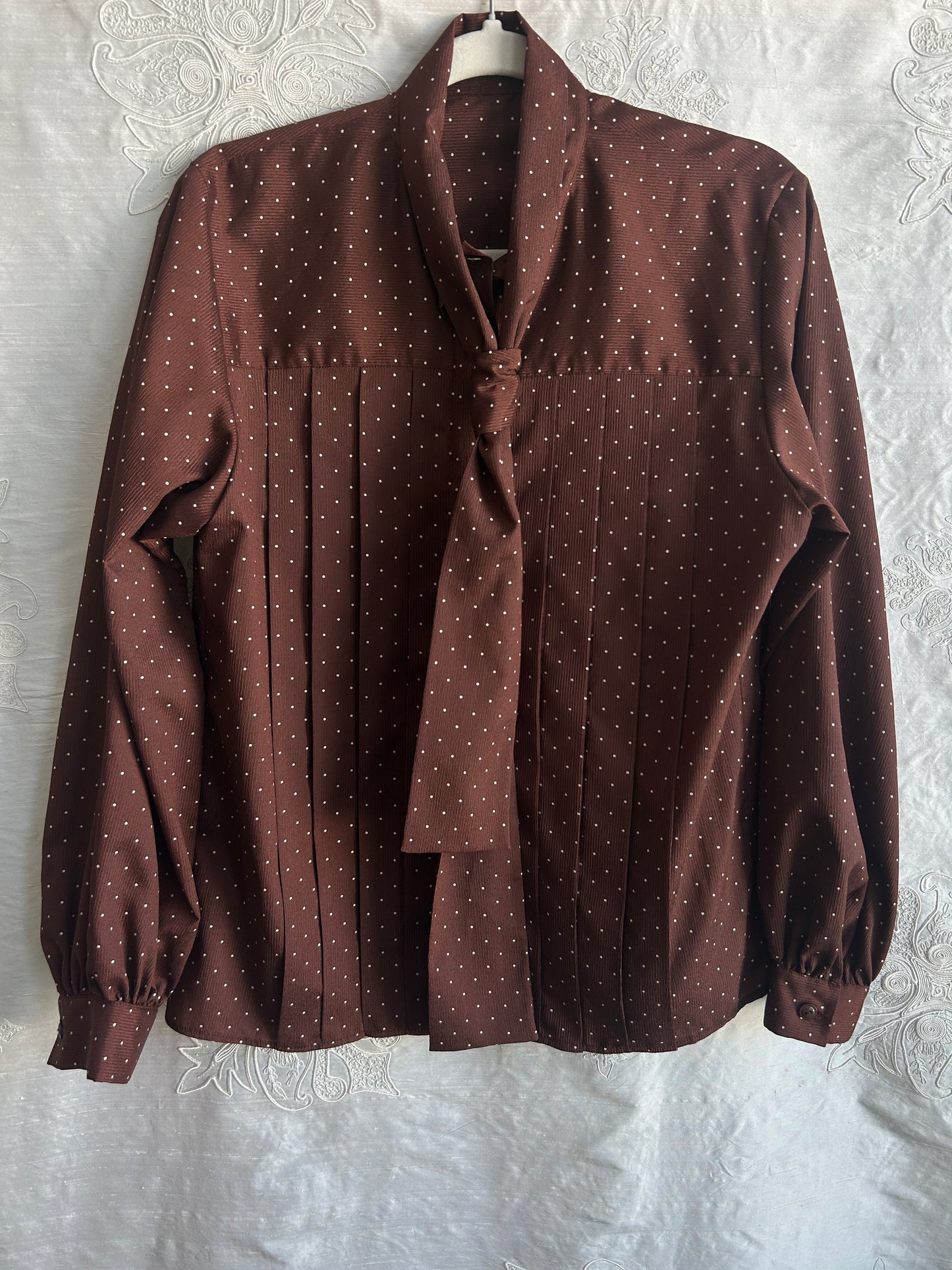 Vintage Chocolate Polka Dot Blouse