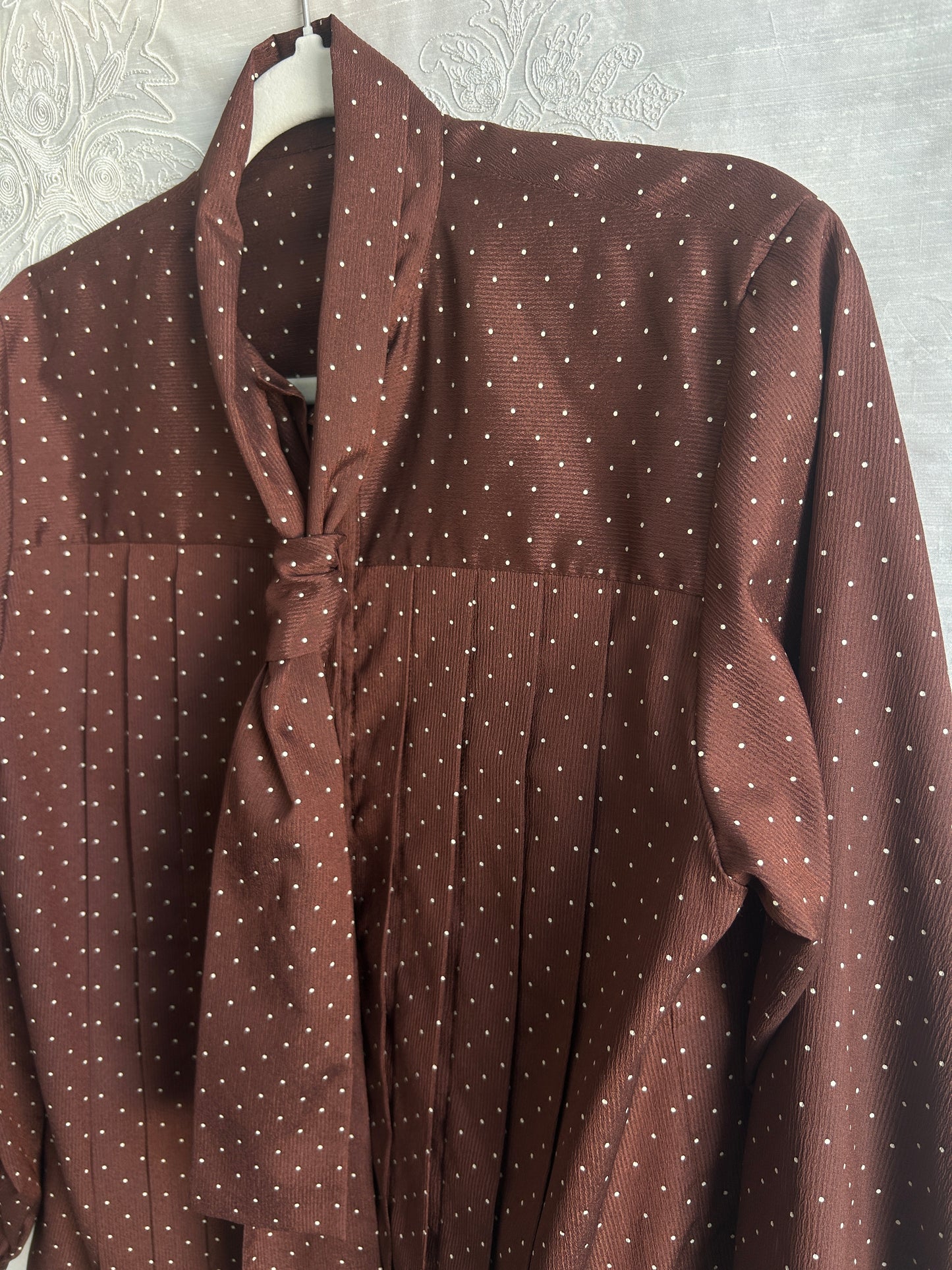 Vintage Chocolate Polka Dot Blouse