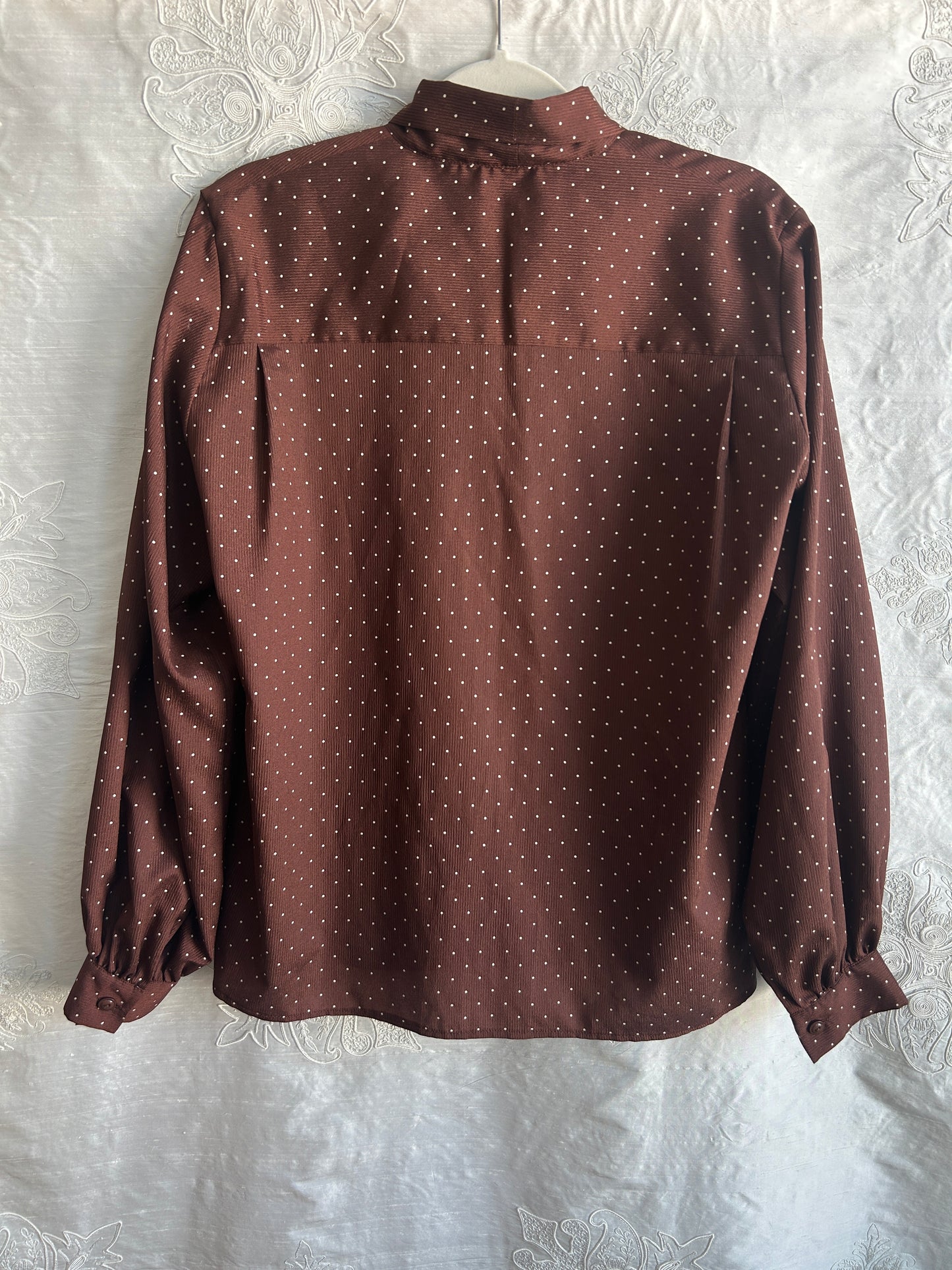 Vintage Chocolate Polka Dot Blouse