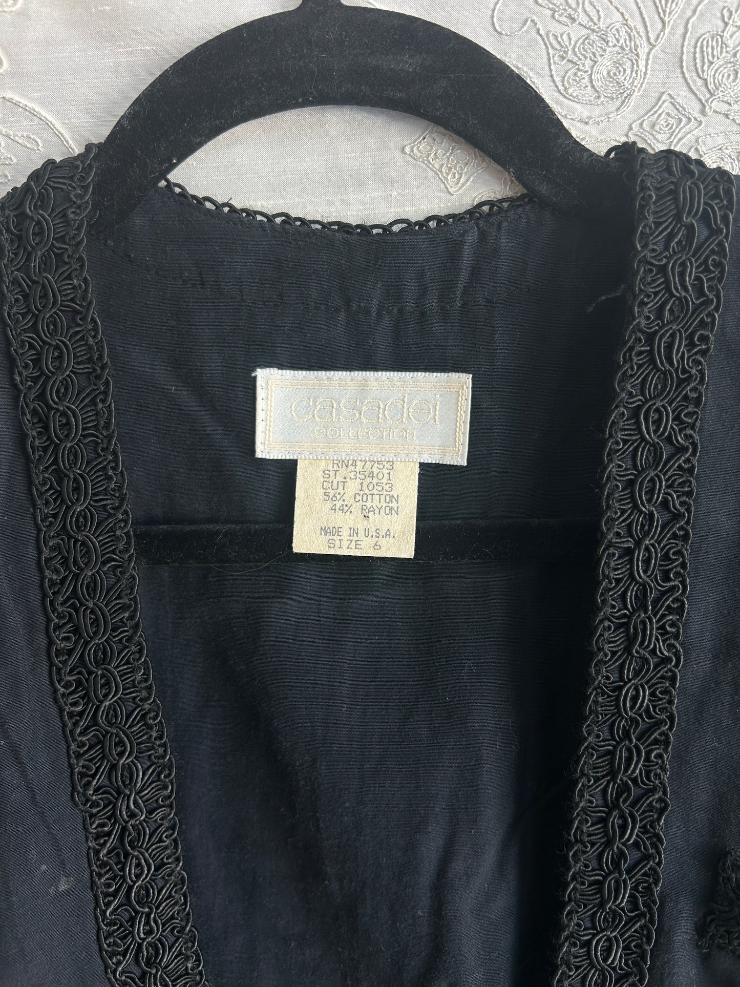 Vintage Casadei Cropped Bolero with Lace Trim