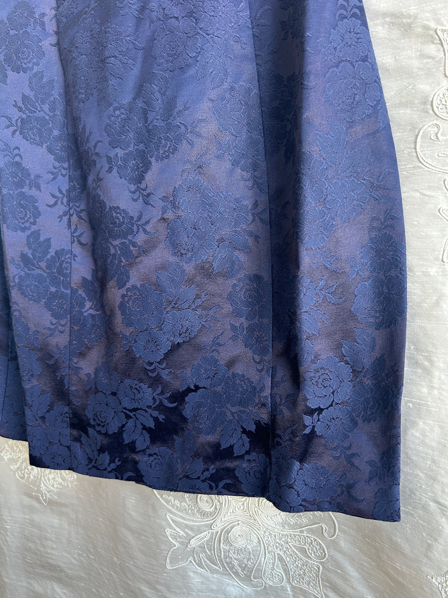 Vintage Roberta Navy Blue & White Lace Mini Dress