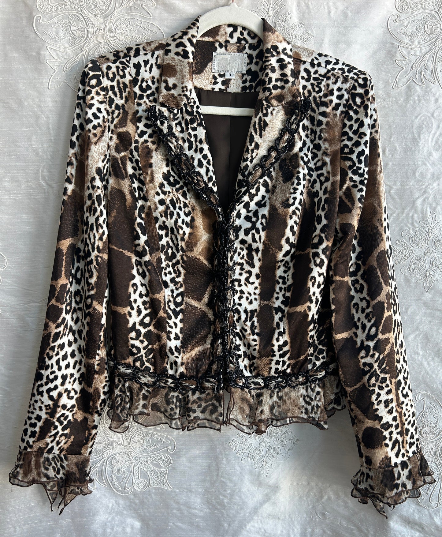 Alberto Makali 100% Silk Animal Print Blazer