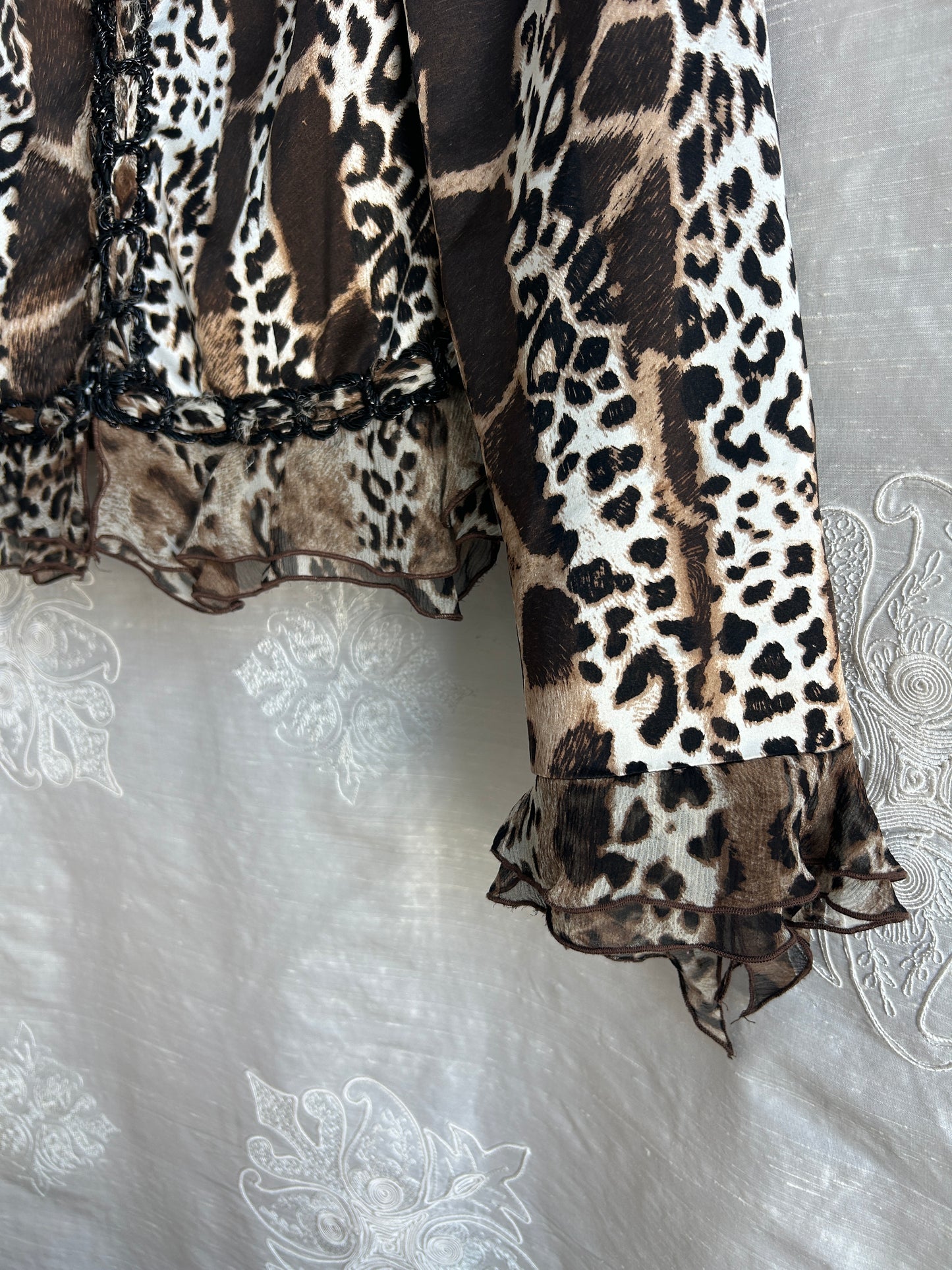 Alberto Makali 100% Silk Animal Print Blazer