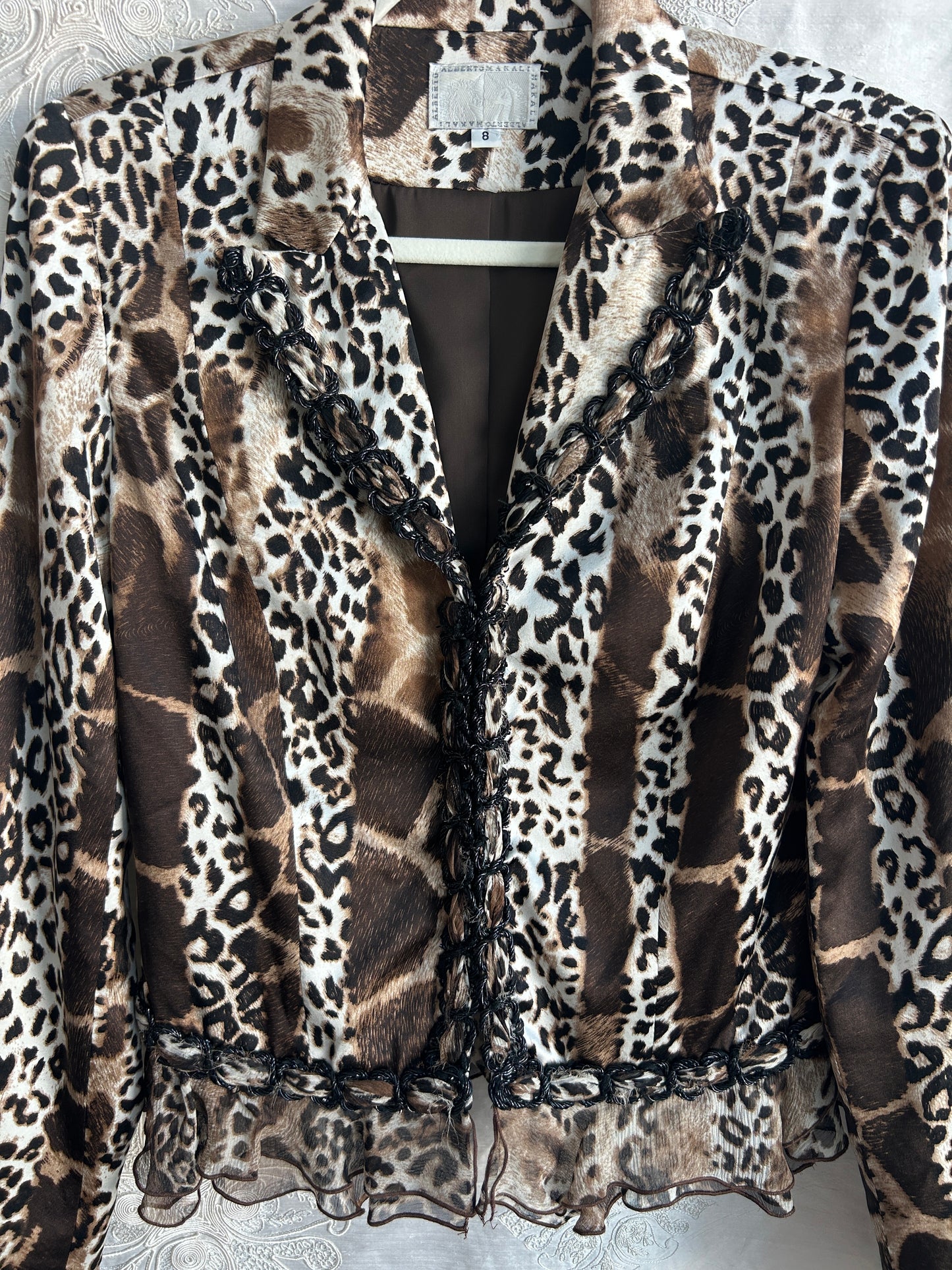 Alberto Makali 100% Silk Animal Print Blazer