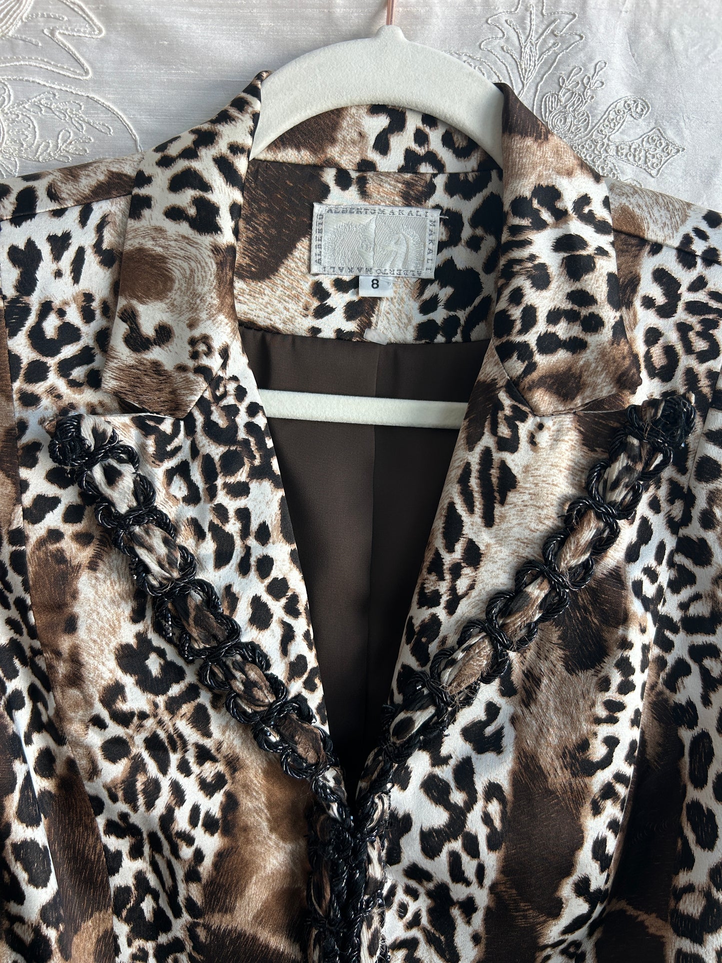 Alberto Makali 100% Silk Animal Print Blazer